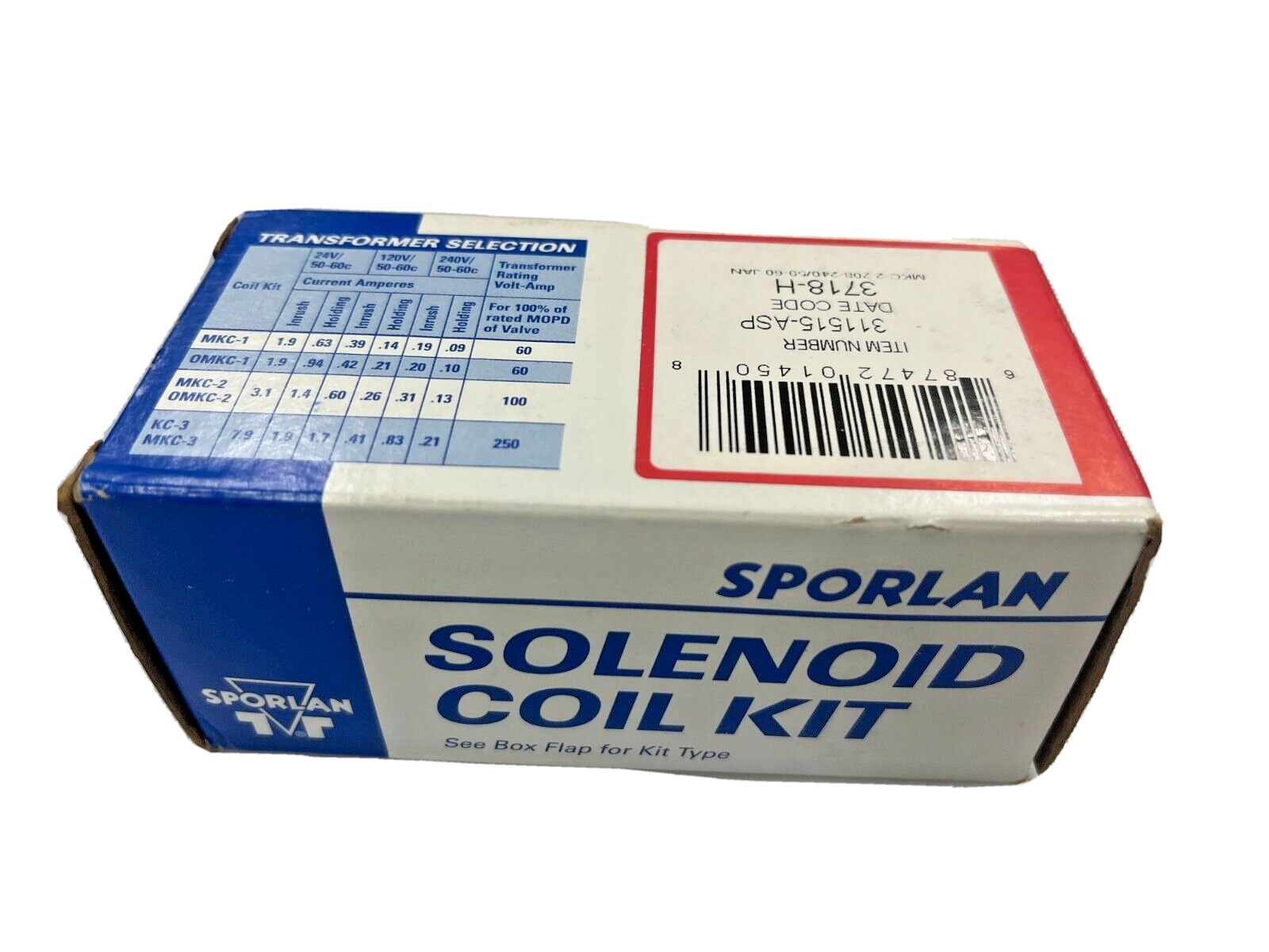 SPORLAN Solenoid Coil Kit MKC2 Item No. 311515 A 208-240 V AC 50-60 Hz