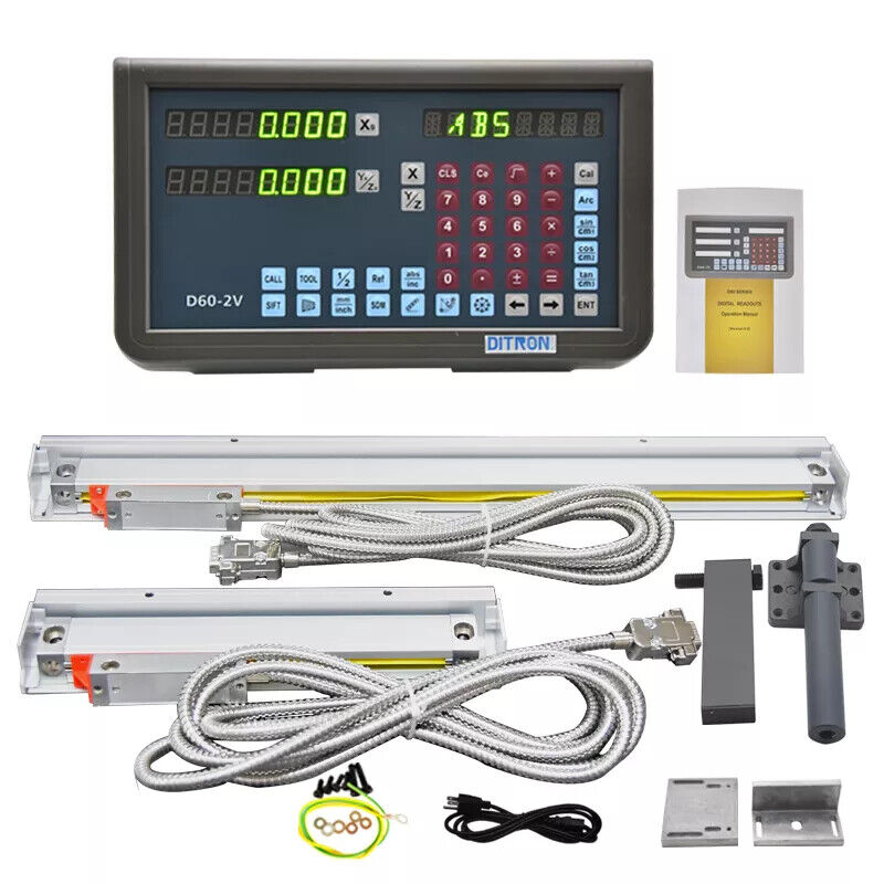 2 Axis LED Digital Readout  DRO Linear Glass Scale dro CNC Lathe Mill MIlling