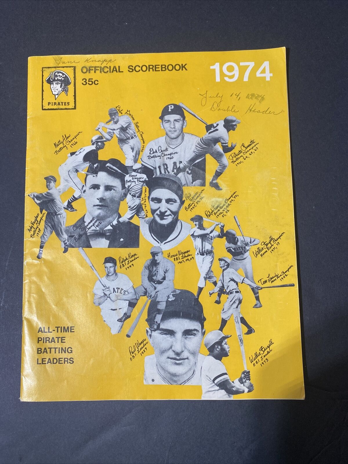 1974Pittsburgh Pirates Official Scorebook Willie Stargell Ralph Kiner VTG Book