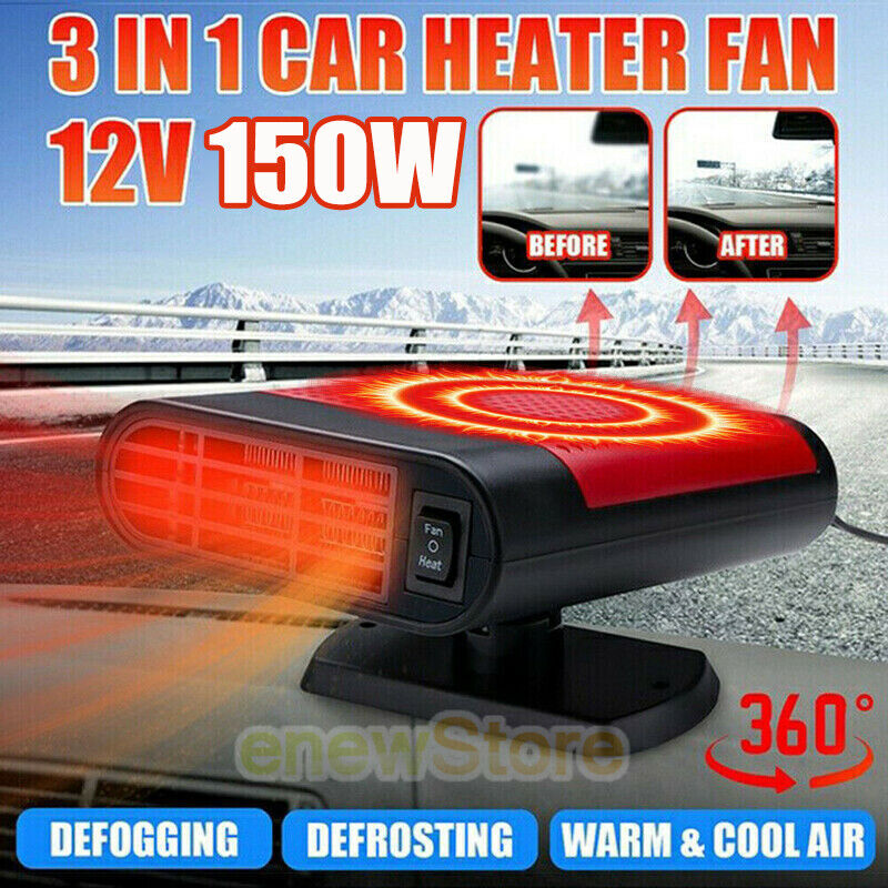 150W Universal Car Heater 12-24V Electric Heating Fan 360Degree Car Air Purifier