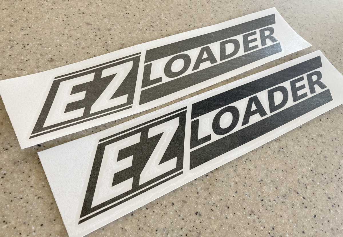 EZ Loader Vintage Boat Trailer Decal Black 2-PAK  + FREE Fish Decal