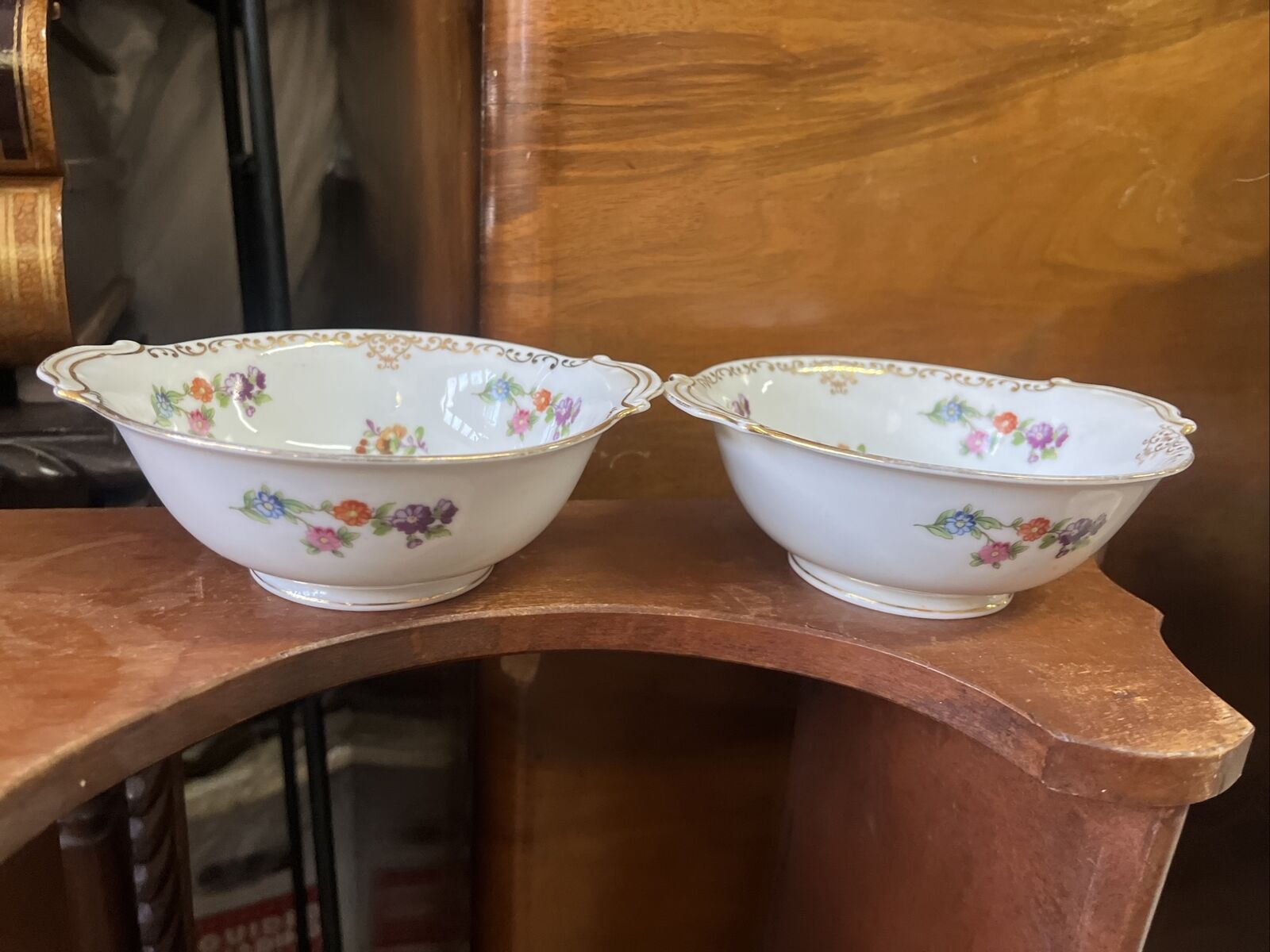 lot of 2 noritake dresden floral china bowls 