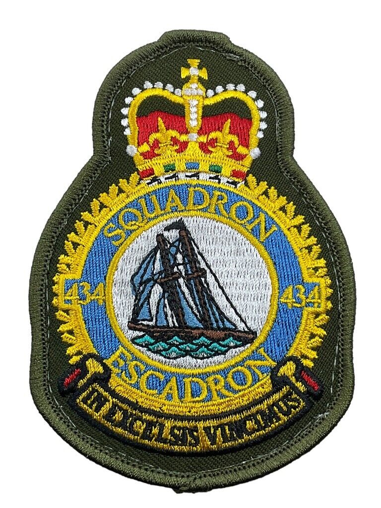 Canadian Forces RCAF 434 Squadron Heraldic Colour OD Green Crest Patch