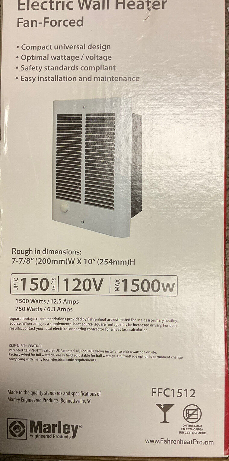 MARLEY ENGINEERED PRODUCTS 115VAC WALL HEATER FFC1512 (BRAND NEW)