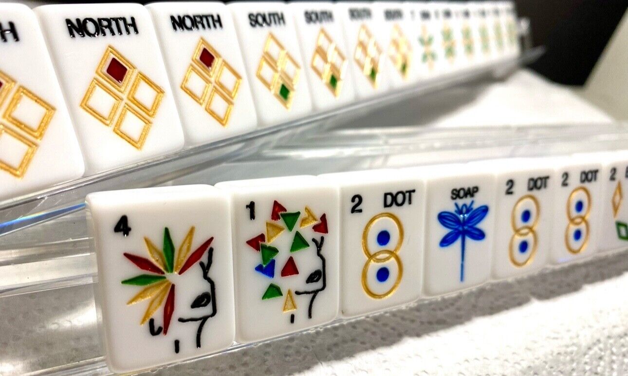 Daza Art Deco American Mahjong Racks w/ Pushers Clear Set  of 4 Replacenent Part