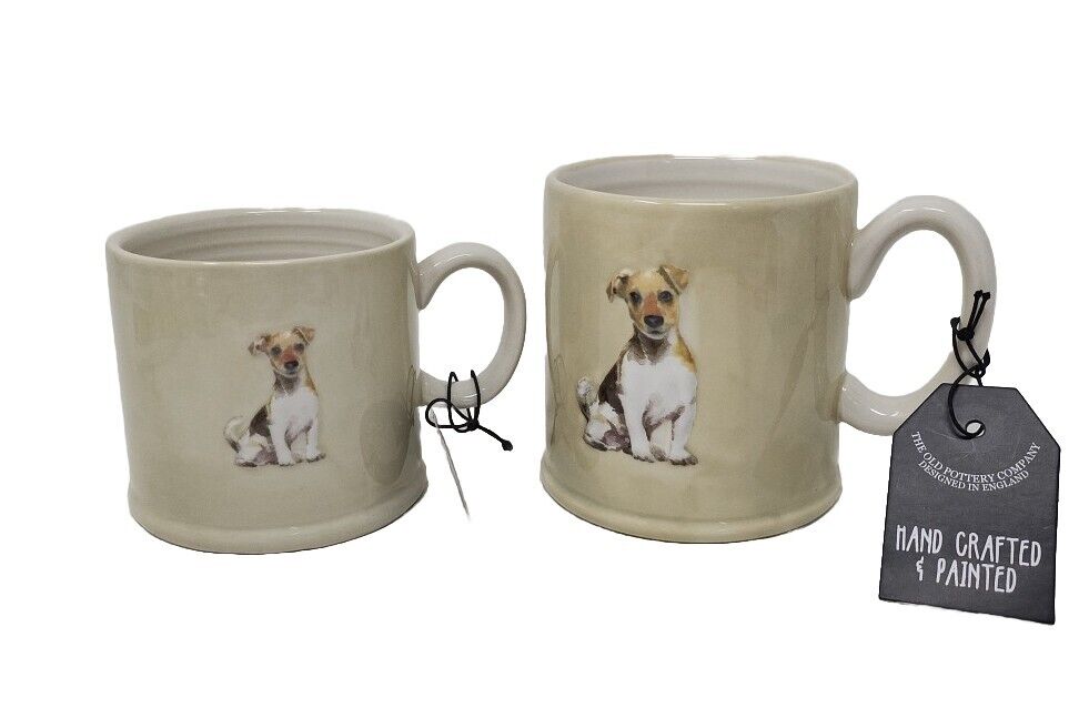 The Old Pottery Company's Jack Russell Terrier Dogs Coffee Mugs  2 Sizes New