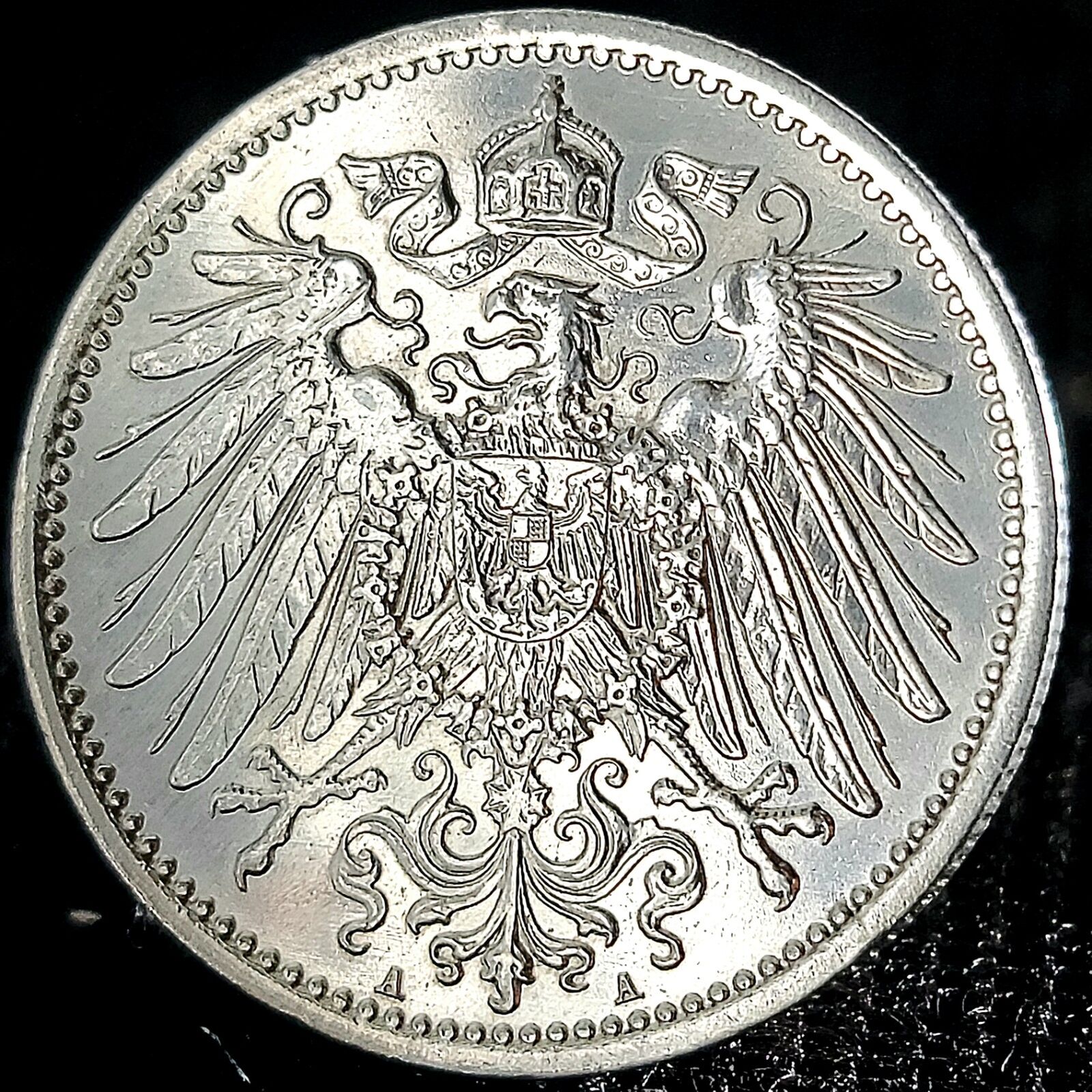 Deutsches Reich *Beautiful* Genuine 90% Silver Coin (.900) German Empire 1 Mark 