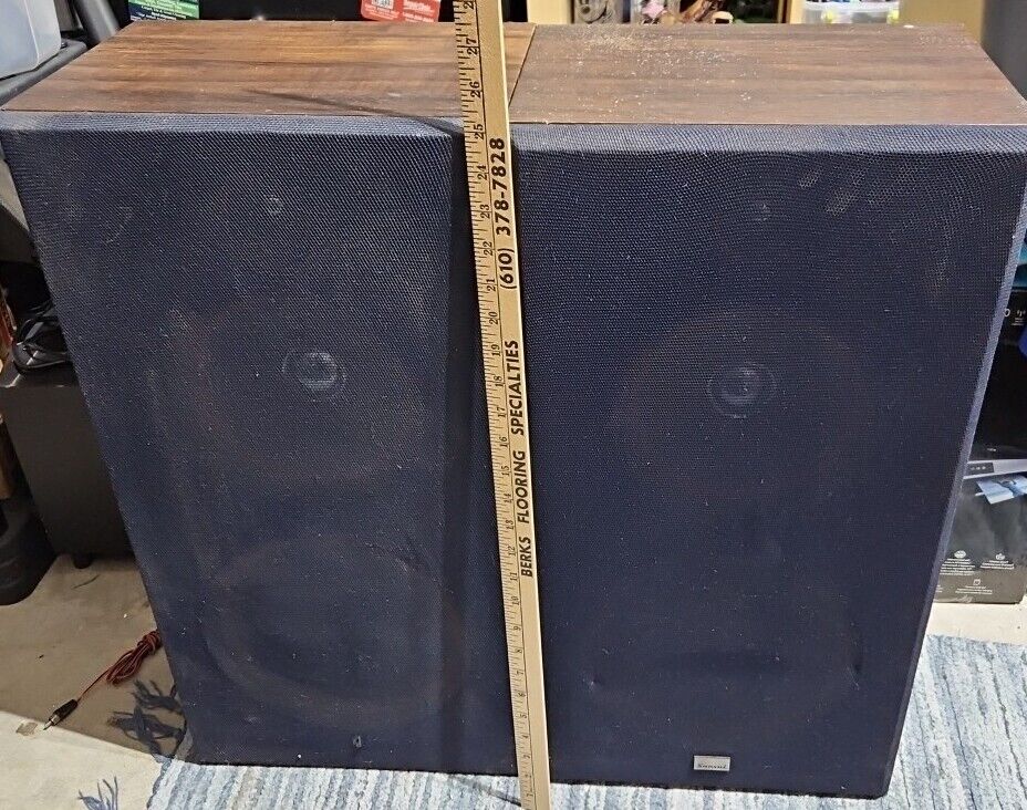 Vintage Pair Of Sansui DA-S550U 2-Way Home Stereo Speaker With Paper Work