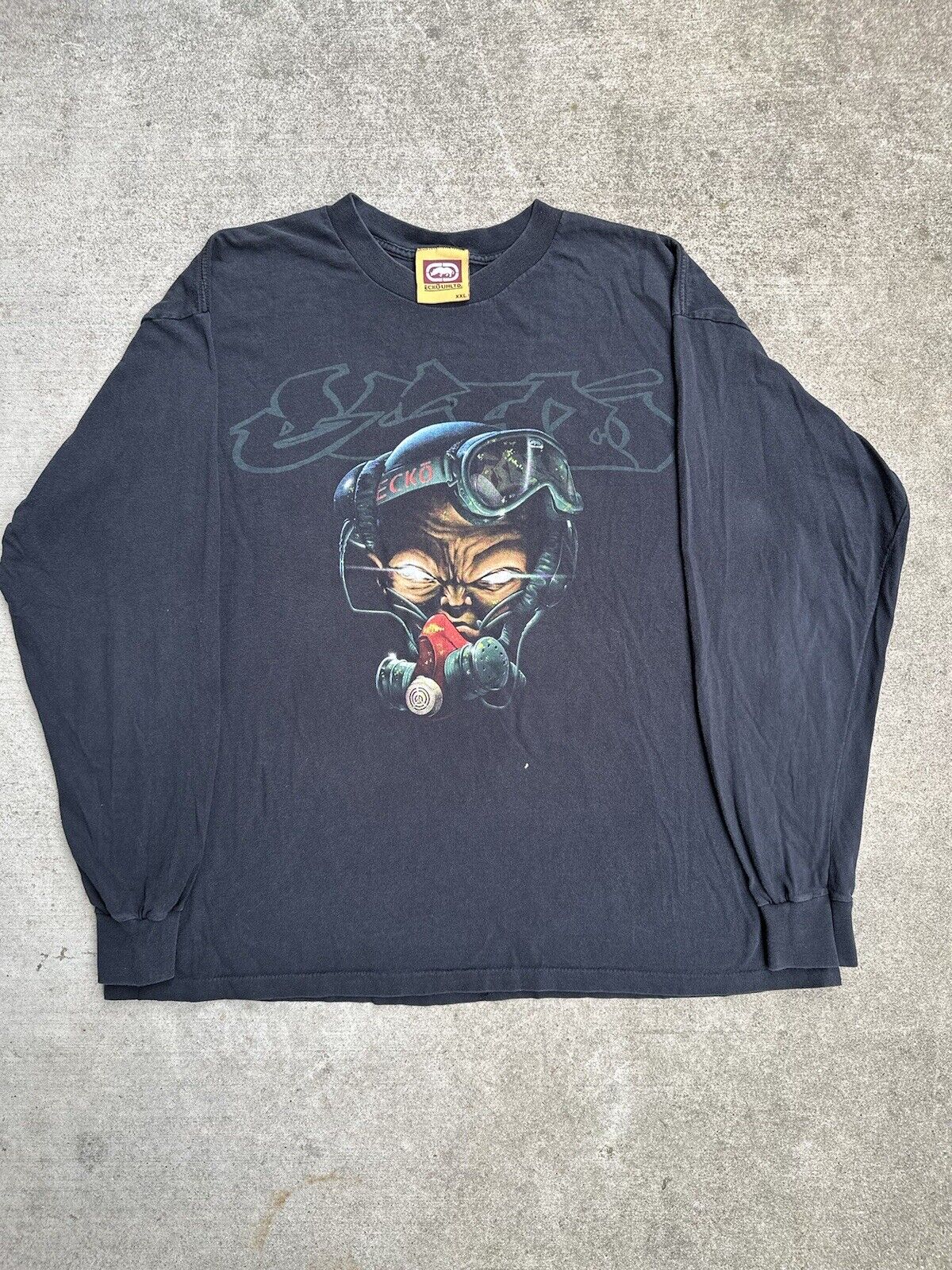 Rare Vintage Echo Ecko Unltd single stitch T-Shirt Black XXL Graffiti 90\'s