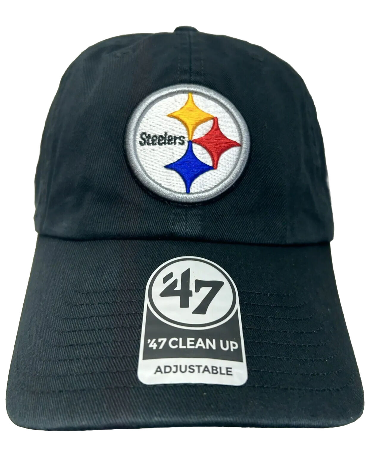 47 Brand Clean Up Adjustable Pittsburgh Steelers Black Cap Hat NEW (F4)