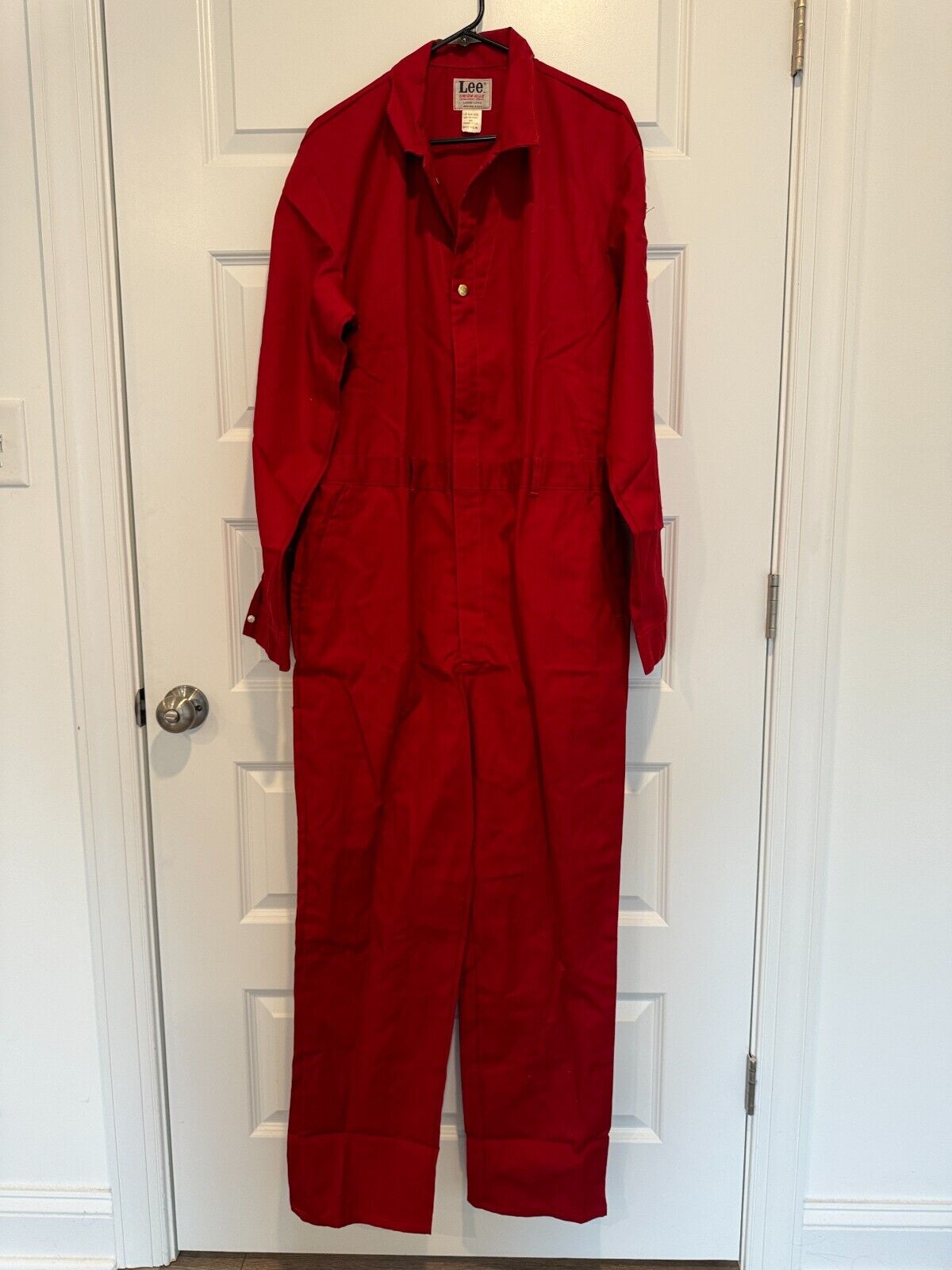 Vintage Lee Men\'s Union-Alls Red Jumpsuit Coveralls Size Large Long
