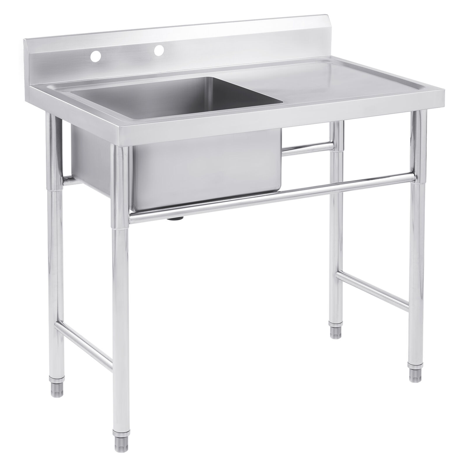 Commercial Utility Prep Sink Stainless Steel 1 Compartment & Drainboard