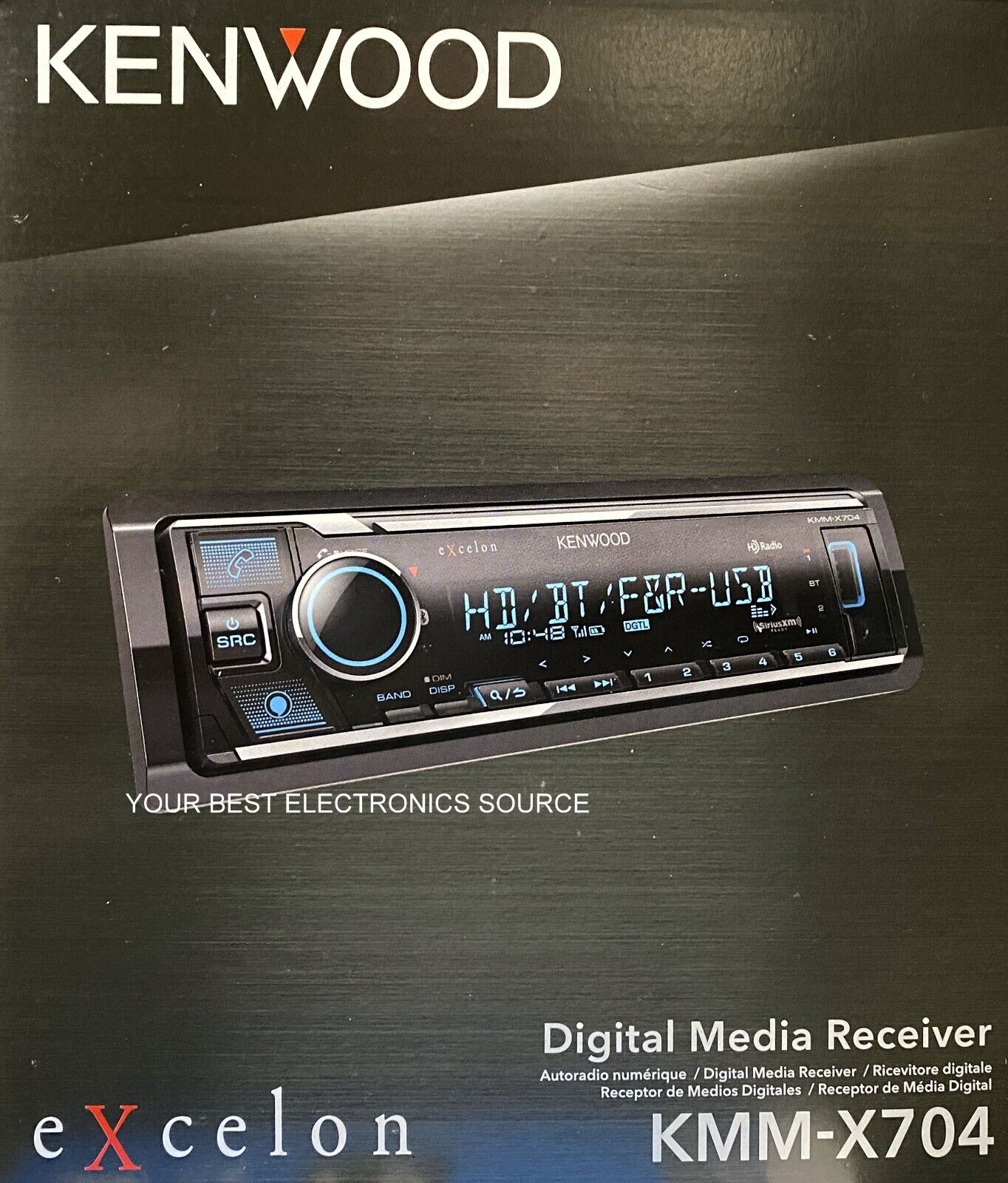 NEW Kenwood KMM-X704 1-DIN Car Digital Media Receiver w/ Bluetooth, HD Radio
