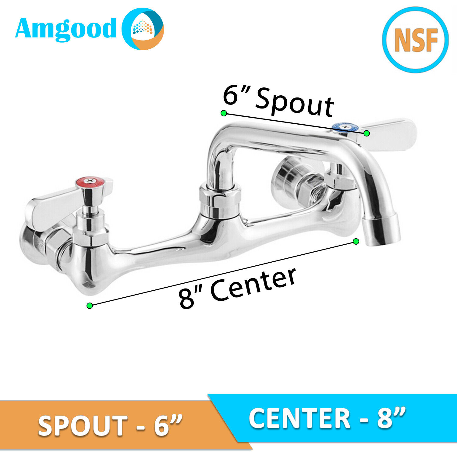 Wall Mount Kitchen Sink Faucet |8\