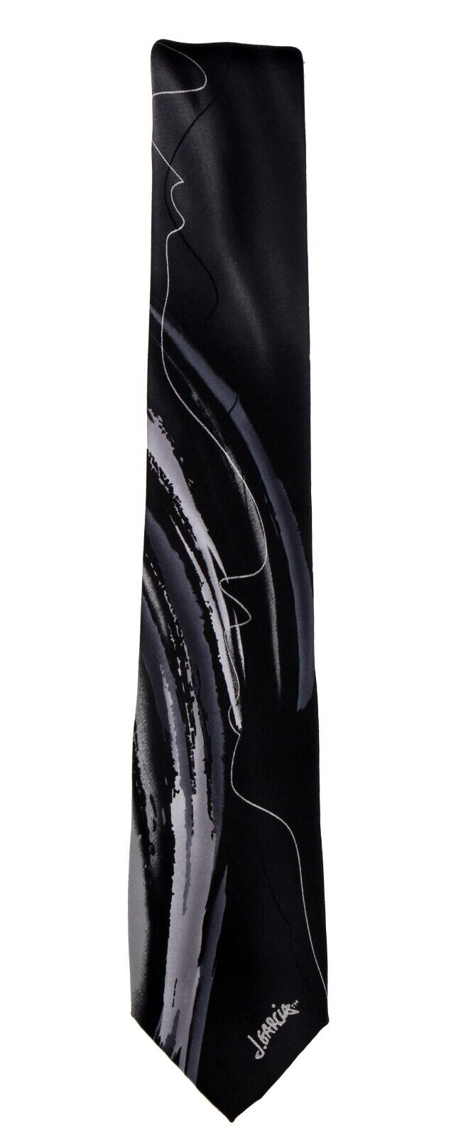 Men\'s Jerry Garcia Designer Abstract Necktie -  Black and Gray - NWT