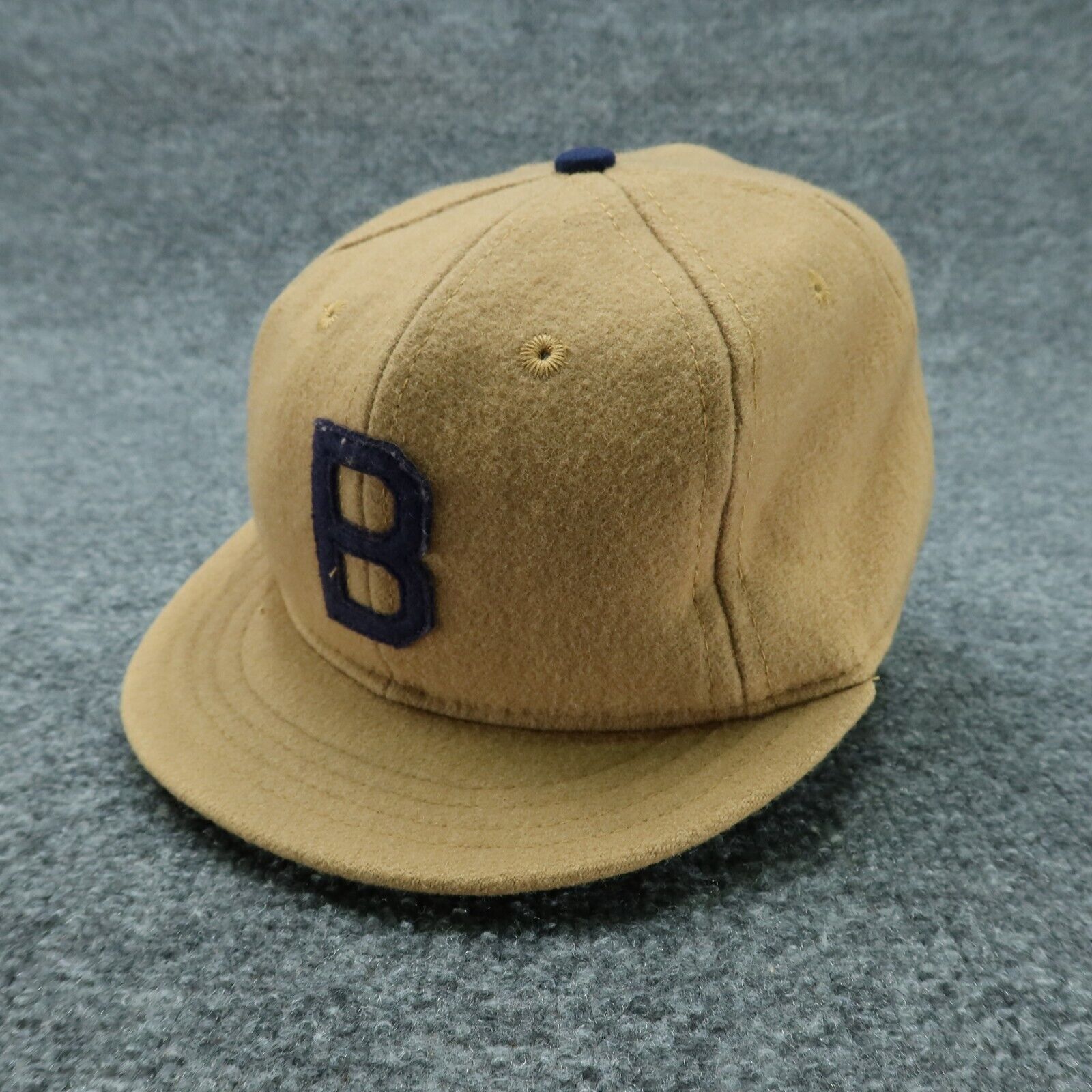 VTG Brooklyn TIP TOPS Hat Cap 7 1/4 Wool Beige Ebbets Field USA Short Brim 1915