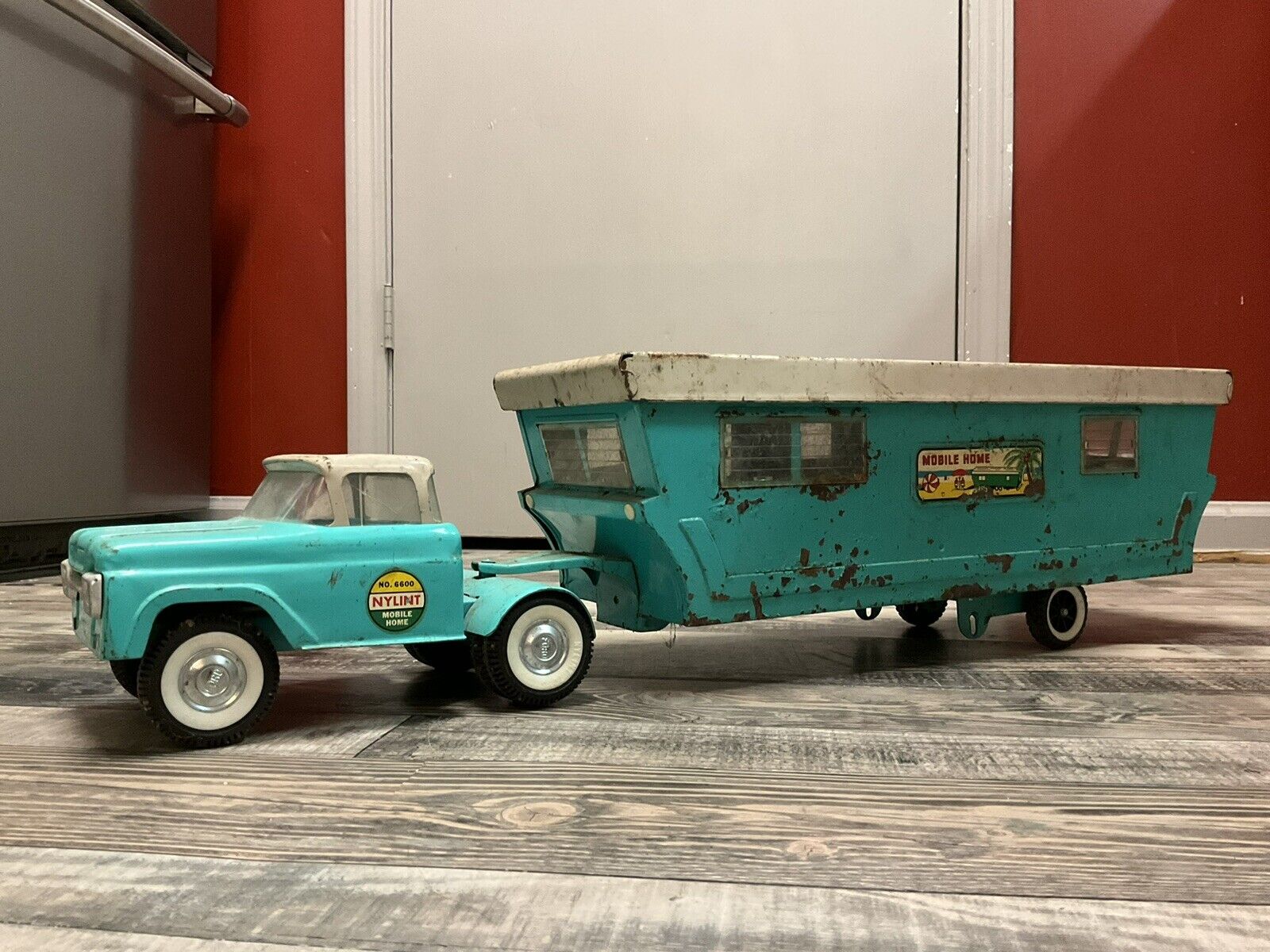 1960\'s Nylint Ford Mobile Home Truck & Trailer Camper Set #6600