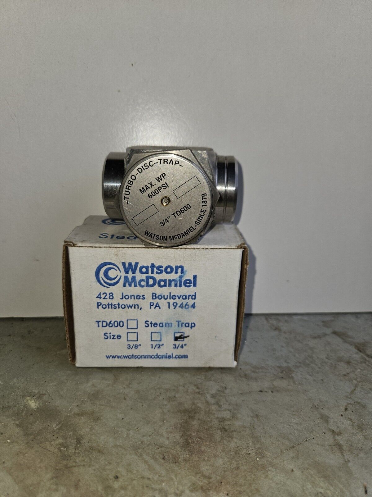 Watson-McDaniel TD600 Thermo Disc Steam Trap 3/4
