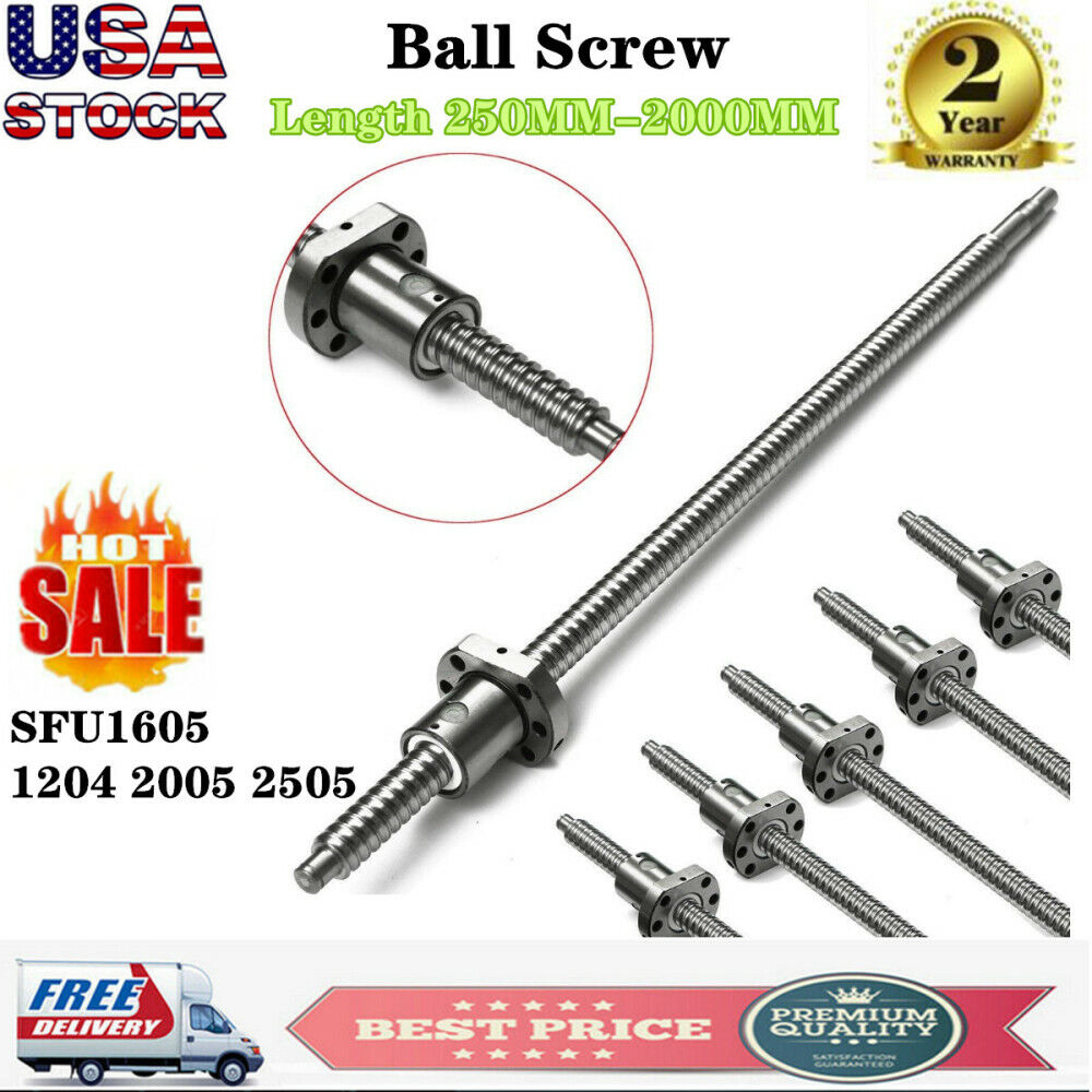 Ball Screw SFU1204 SFU1605/2005/2505 250-2000MM with Ballscrew nut CNC