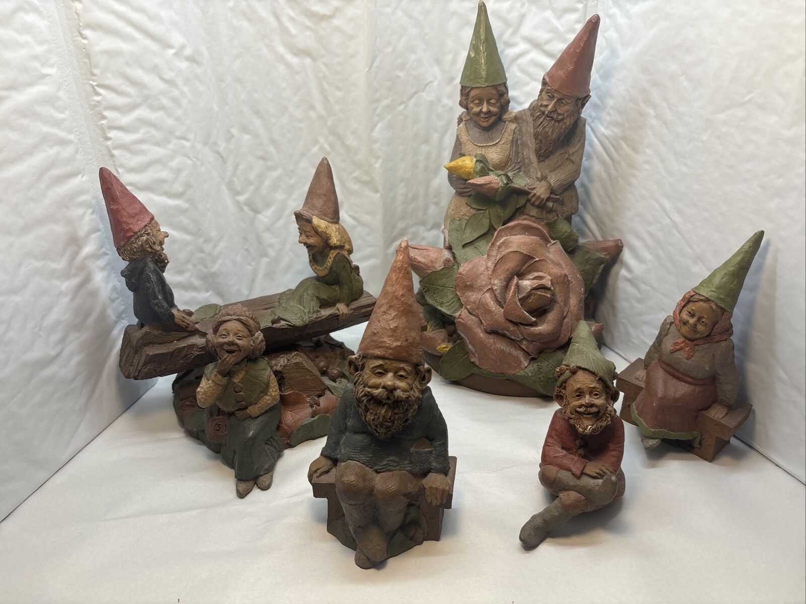 Lot Of 6 Vintage 1980's Tom Clark Gnomes Figurines Signed Cairn Studios