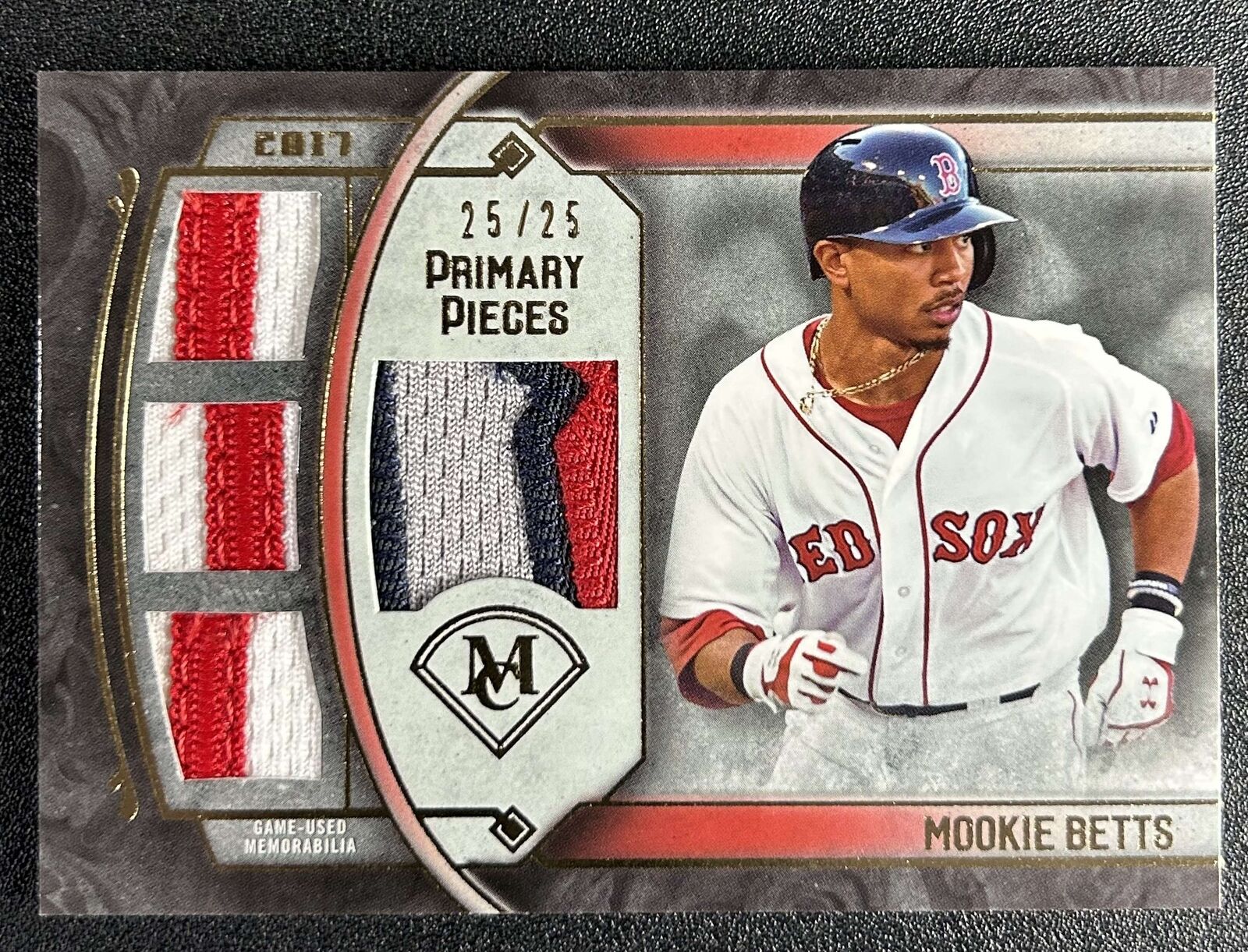 Mookie Betts 2017 Museum Collection Primary Pieces Quad PATCH Gold 25/25 DODGERS