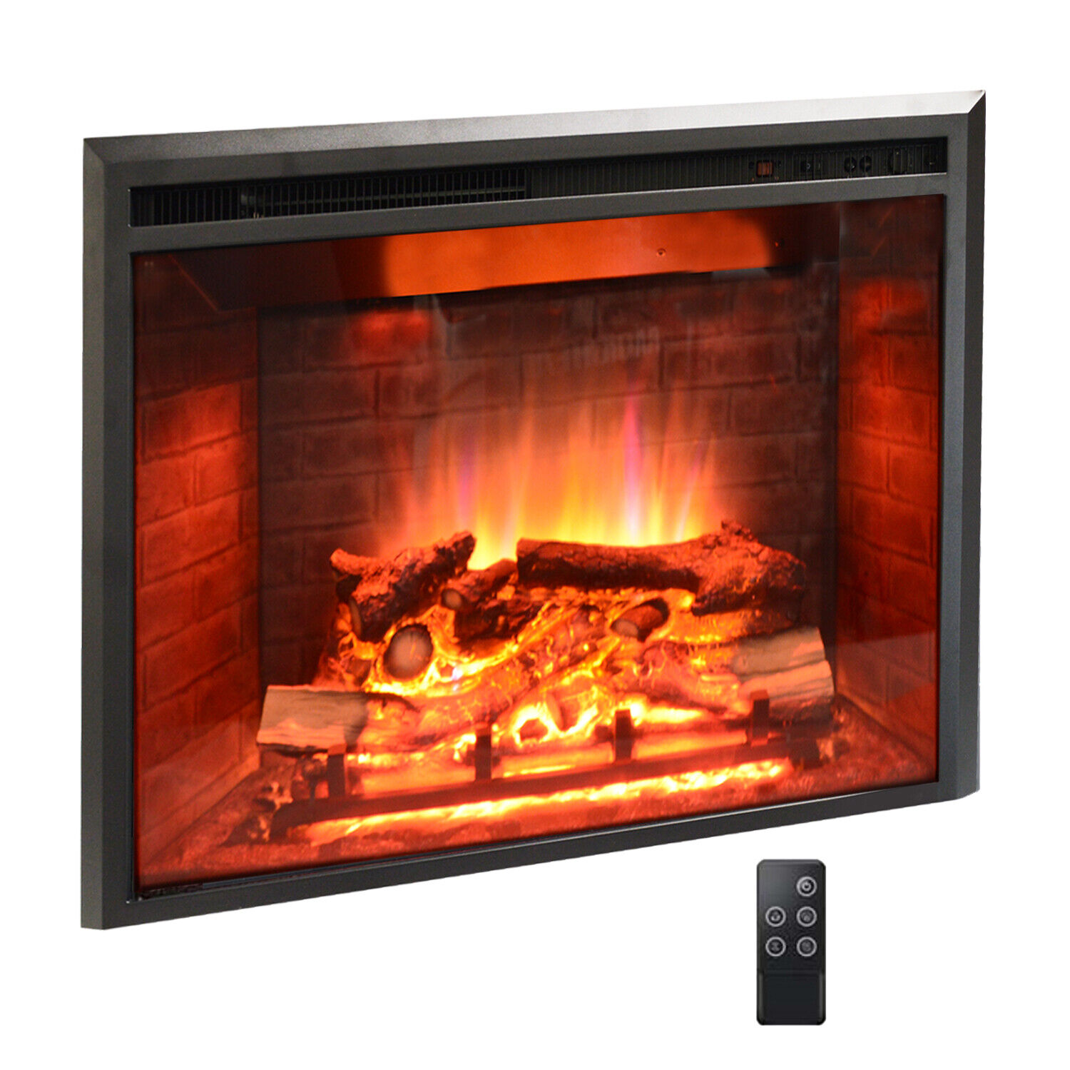 Electric Fireplace Insert, Heater, Recessed Mounted with Fire Crackling Sound,