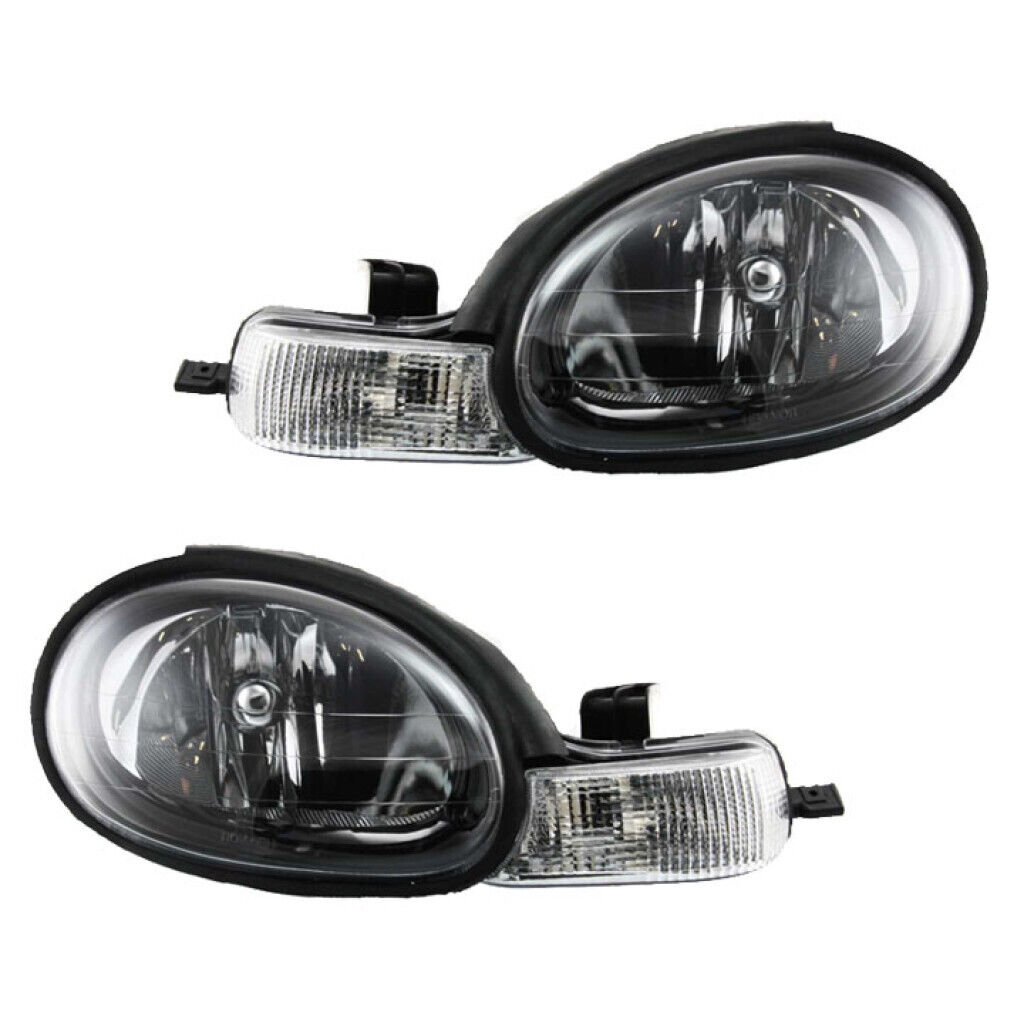 For Dodge Neon 2000 2001 2002 Headlight Assembly Driver and Passenger Side Pair