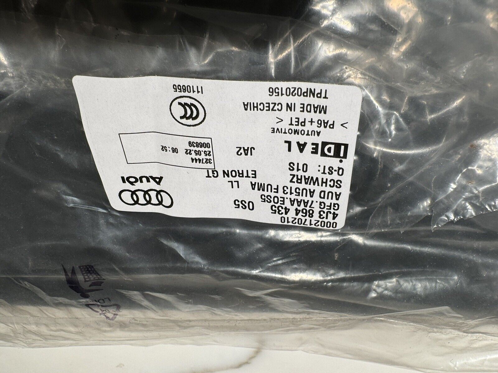 Original Audi E-Tron Premium Textile Floor Mats Velour Black Set 4 W/cargo net