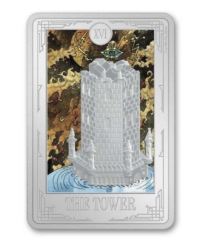Niue - 2024 - Tarot Cards - The Tower 1 oz Silver Coin