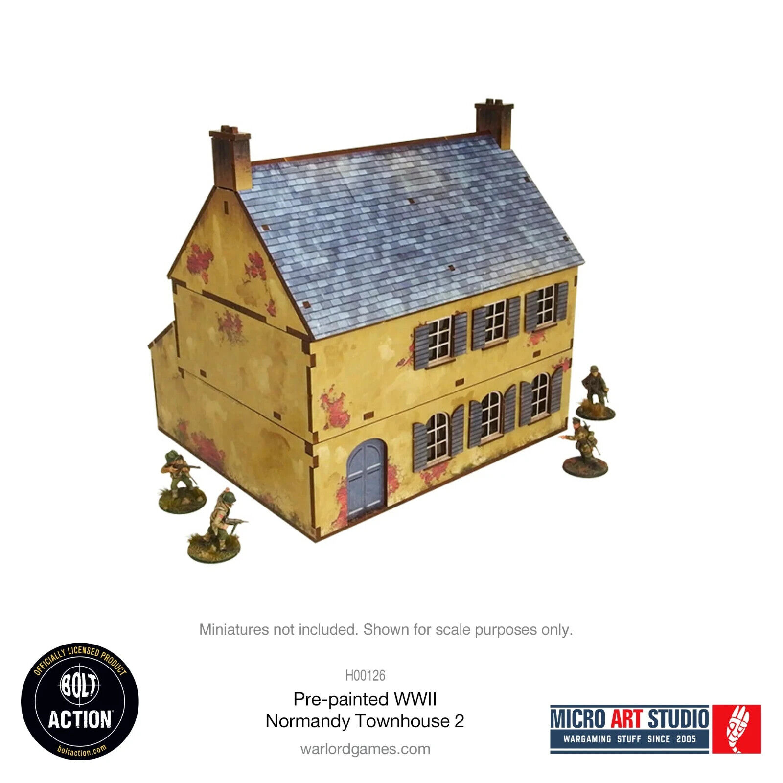 Pre-Painted WW2 Normandy Townhouse 2 Terrain Bolt Action Warlord Games