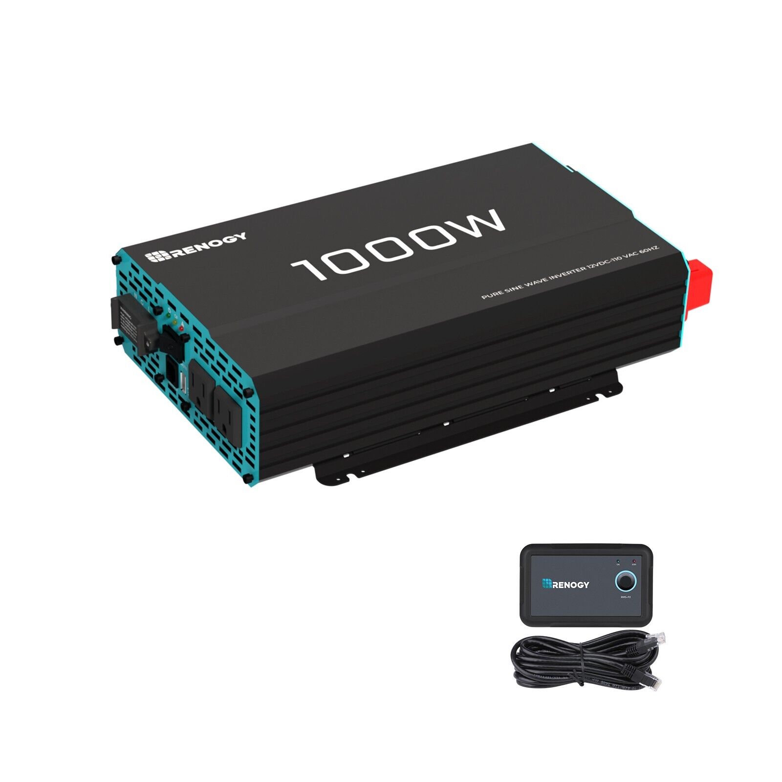 Renogy 1000W Pure Sine Wave Inverter Remote Controller 12V DC to 120V AC for RV