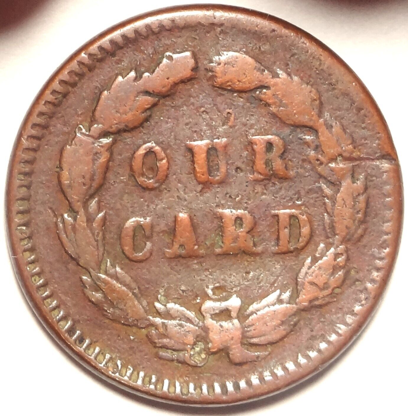 276/278 R.6 Our Card / Union Perched Eagle 1863 Patriotic Civil War Token