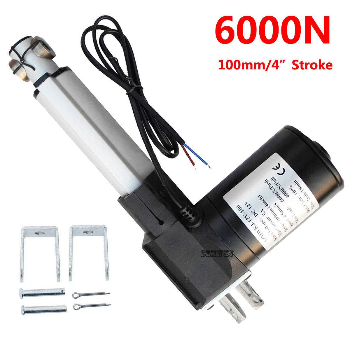 12V 6000N Electric Linear Actuator Motor W/ Brackets for Auto Car Door Opener CL