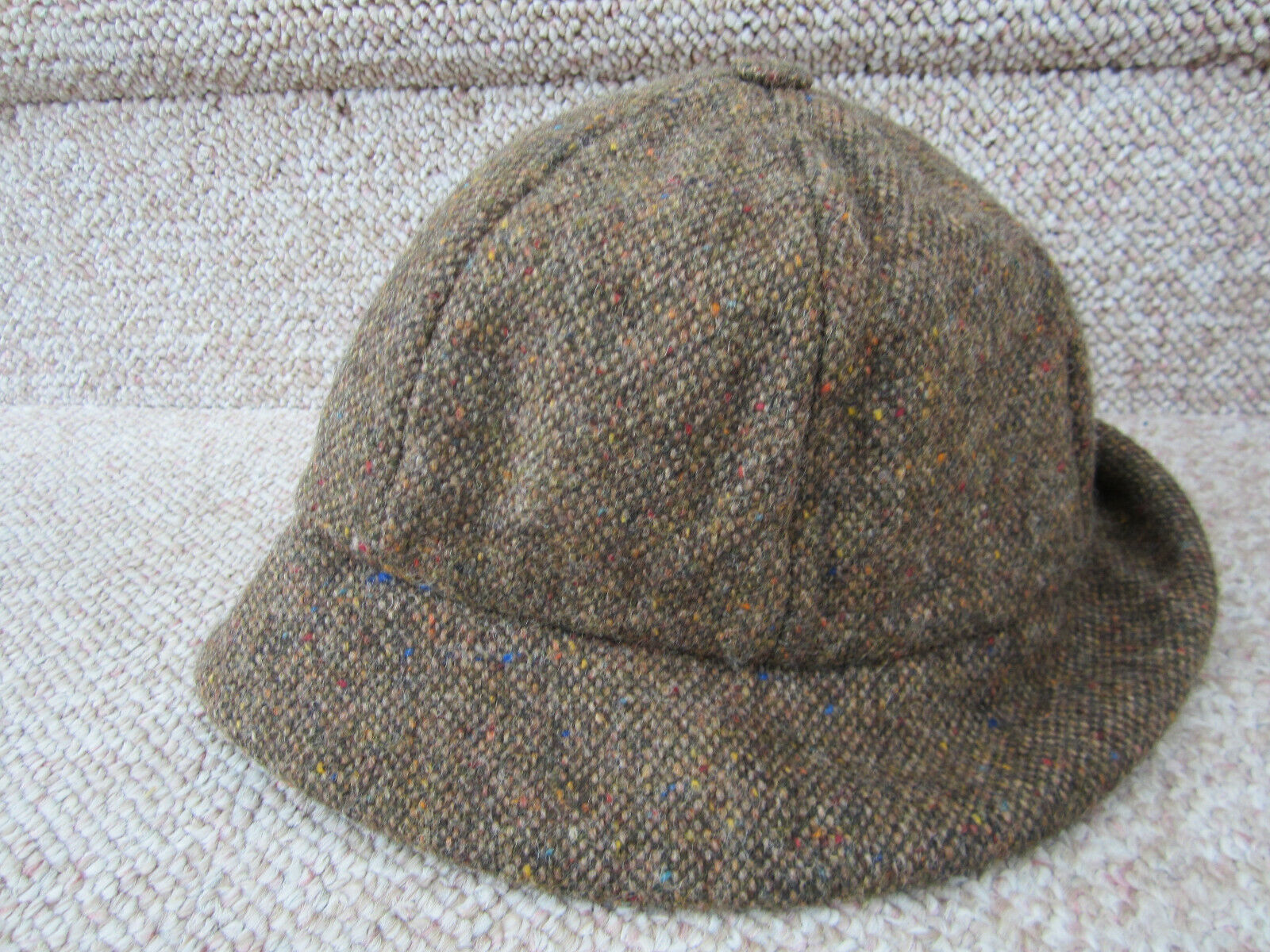 Vintage Tweed Bucket Hanna Hats Lined Donegal Ireland 100% Wool Size M   NICE