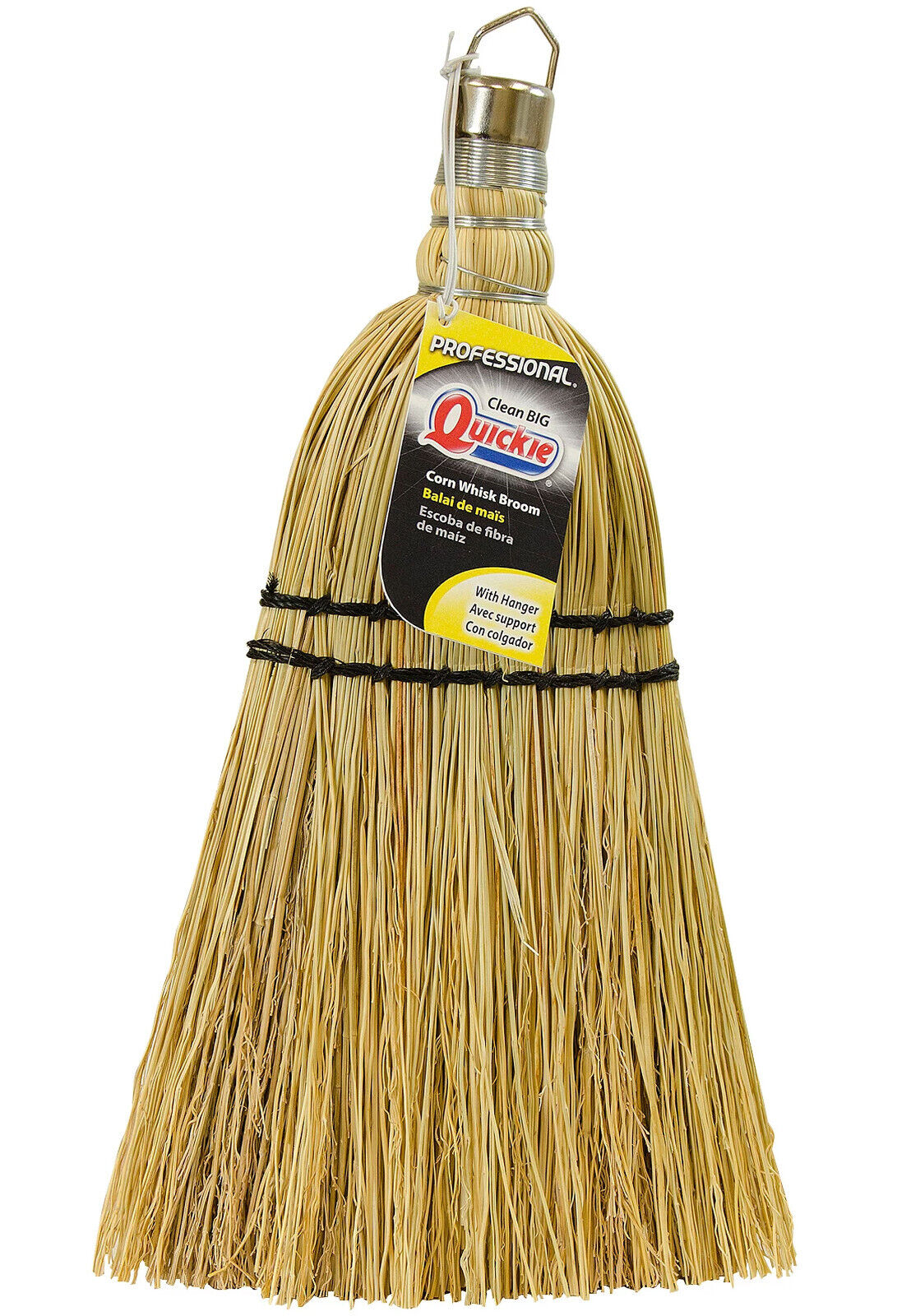 CORN WHISK Hand BROOM yellow straw Fibers Classic valet shop car QUICKIE #405