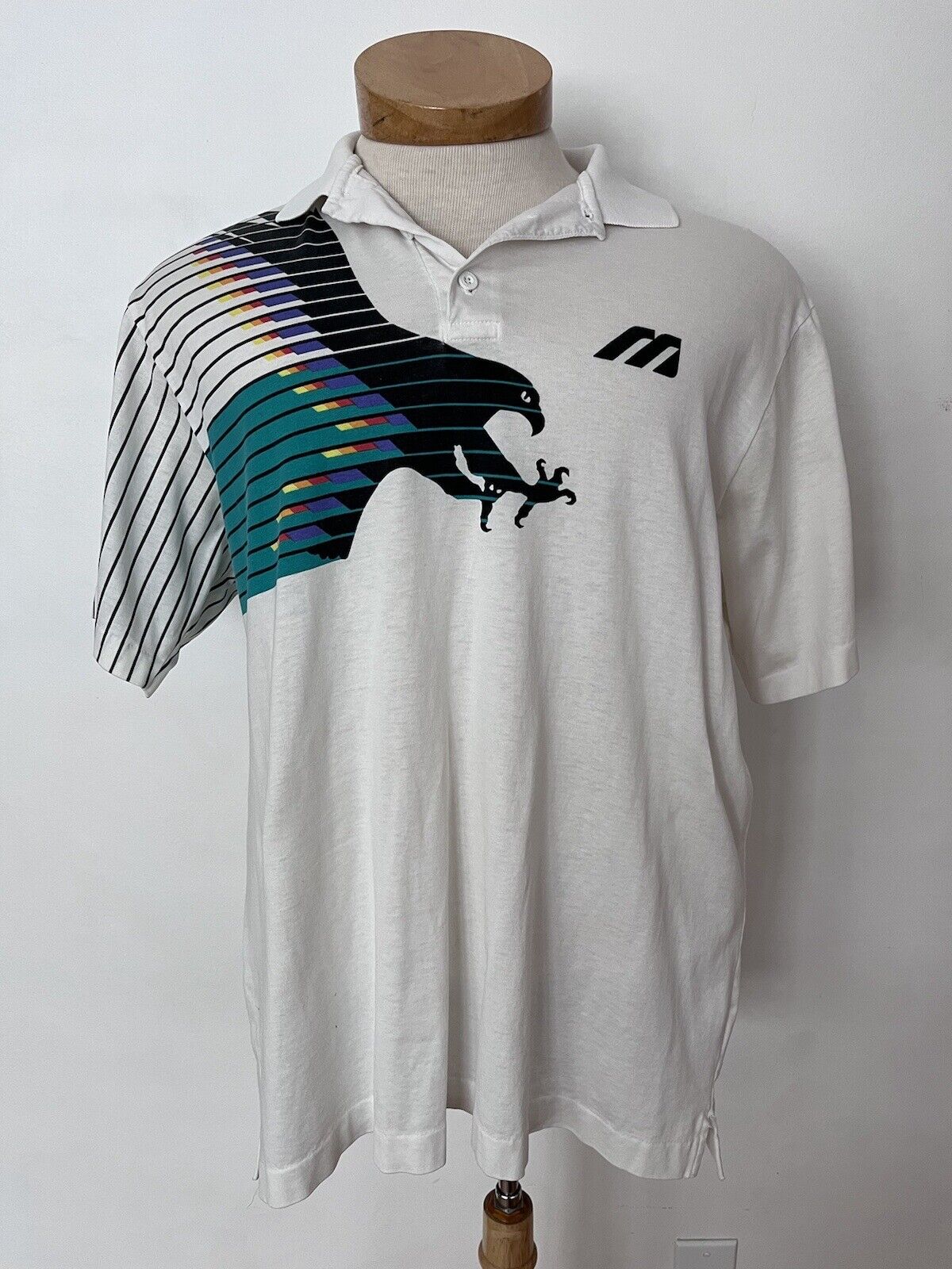 Rare Vintage IVAN LENDL Mizzuno Tennis Multicolor Polo shirt  Sz- XL