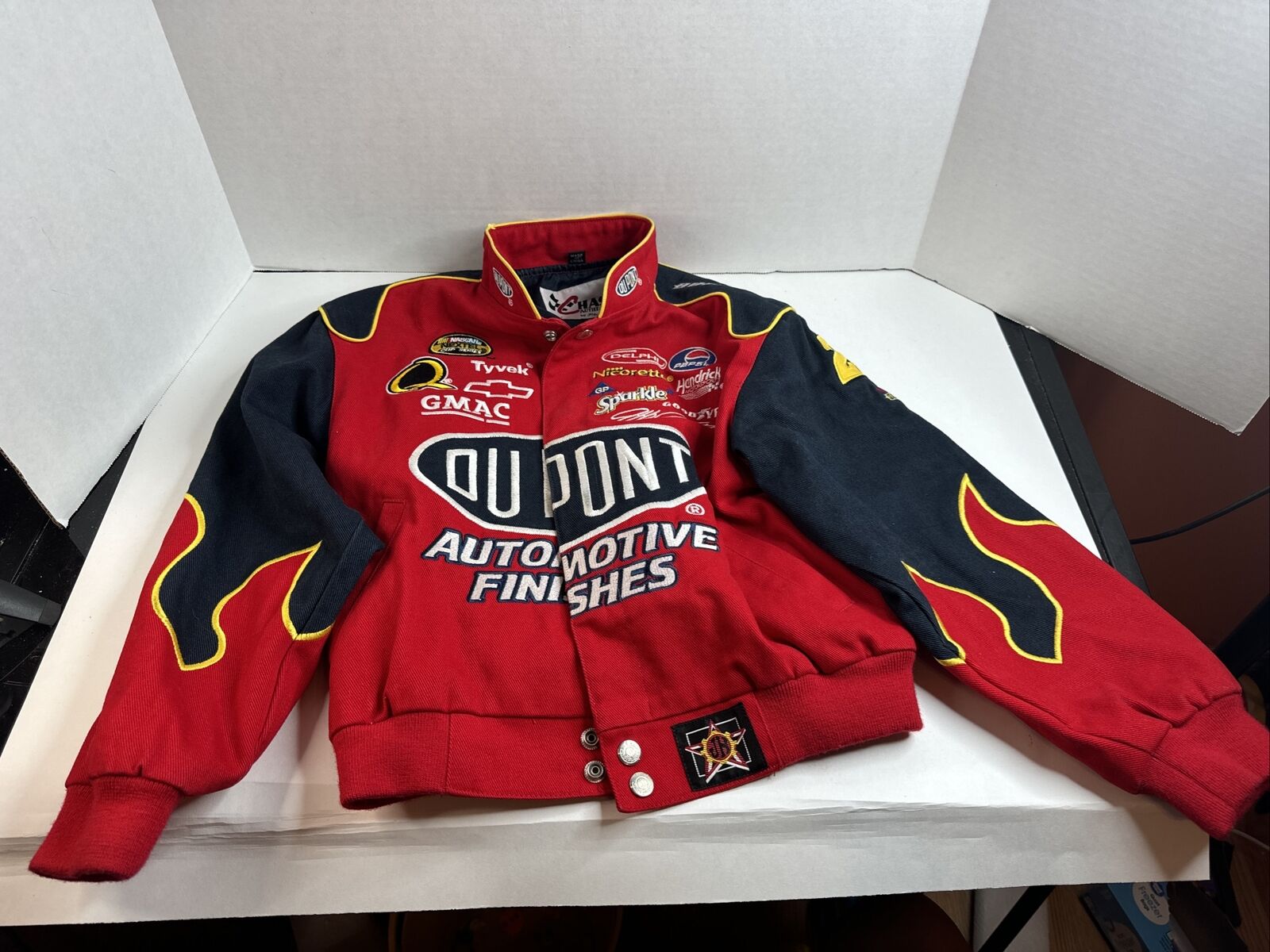 Jeff Gordon Dupont #24 Nascar Racing Jacket JH Design Flames Kids / YOUTH Med