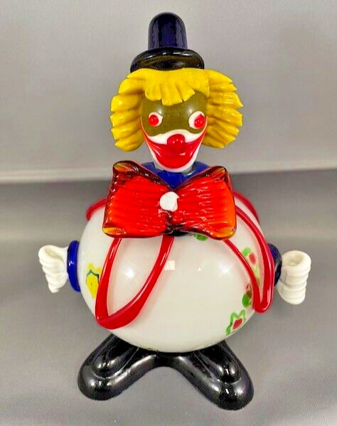 Vintage Murano Italian Hand Blown Glass Clown 7\