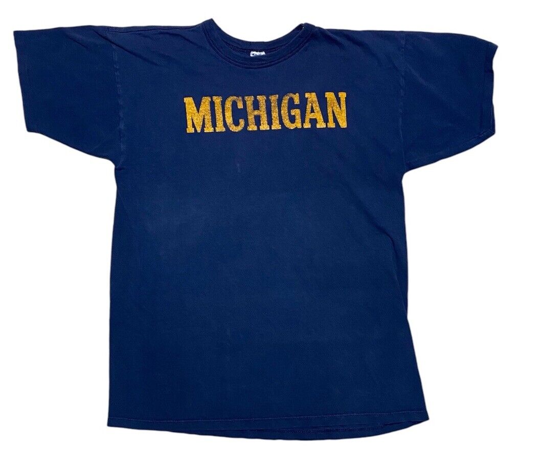 Authentic Vintage Champion Michigan Single Stitch Sleeve T-Shirt Size XL