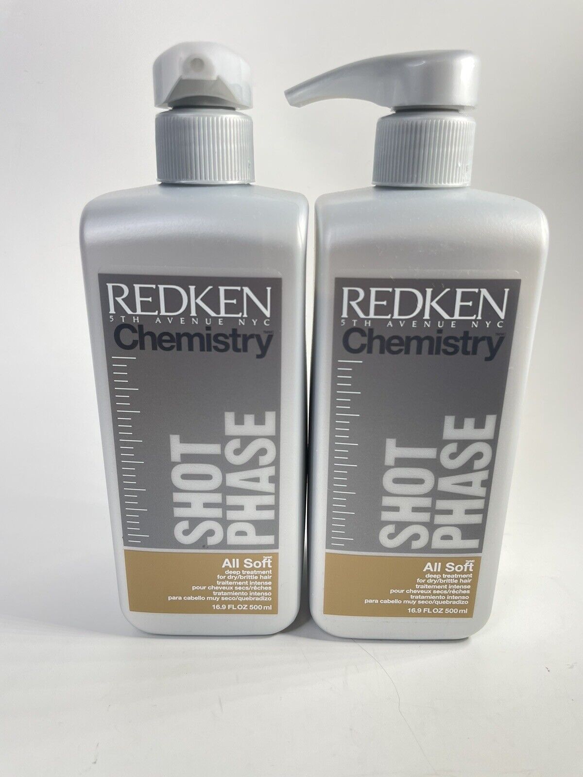 New Pack Of 2 REDKEN Chemistry Shot Phase All soft deep treatment 16.9oz R1