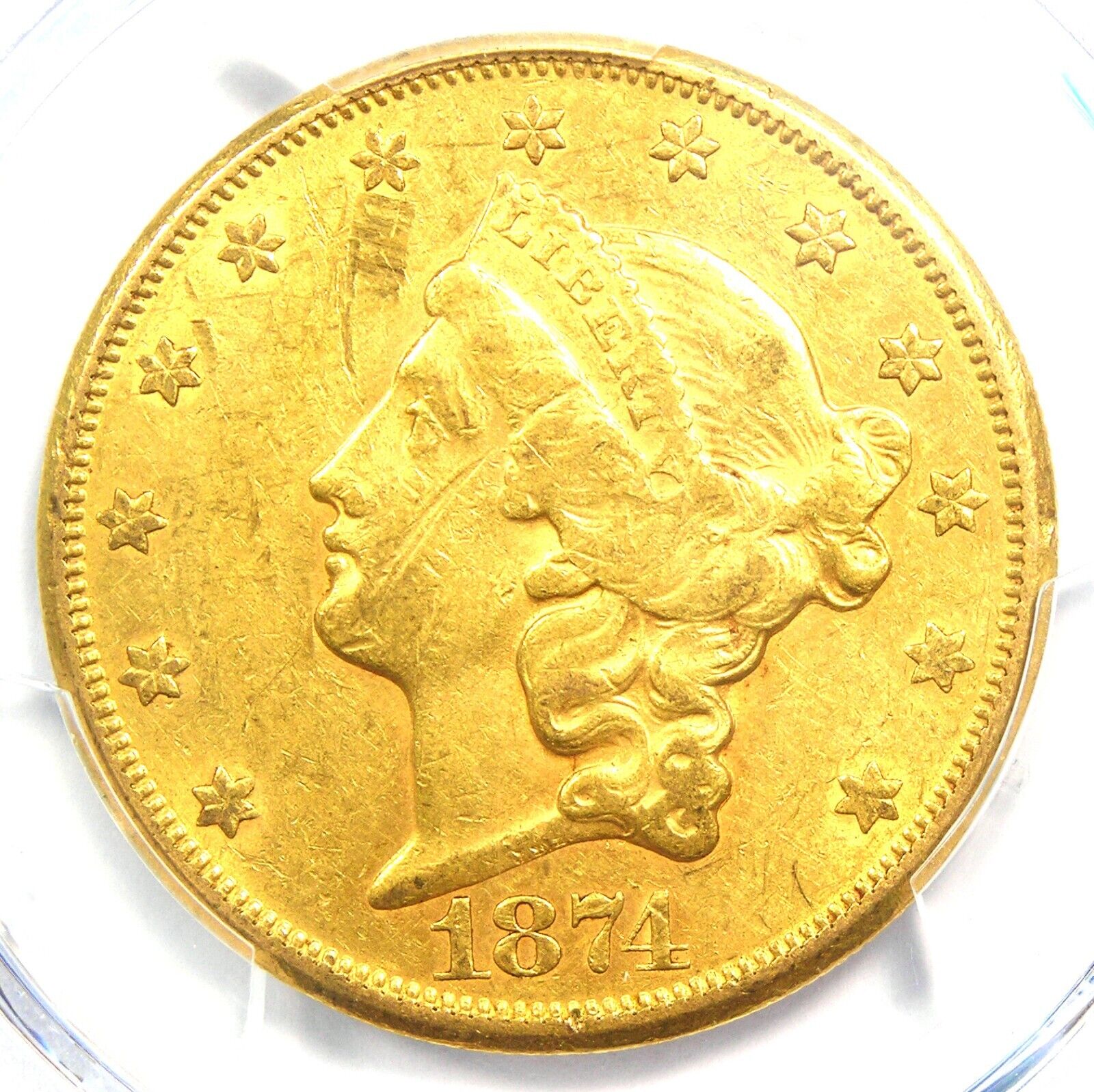 1874-CC Liberty Gold Double Eagle $20 Coin - PCGS Uncirculated Detail (UNC MS)