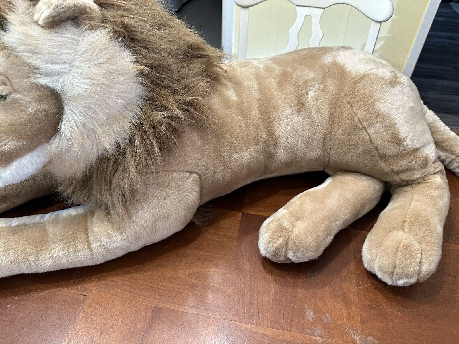 Vintage Realistic People Pals Jumbo Male Lion Plush 48-50” Sitting Up Furry Mane