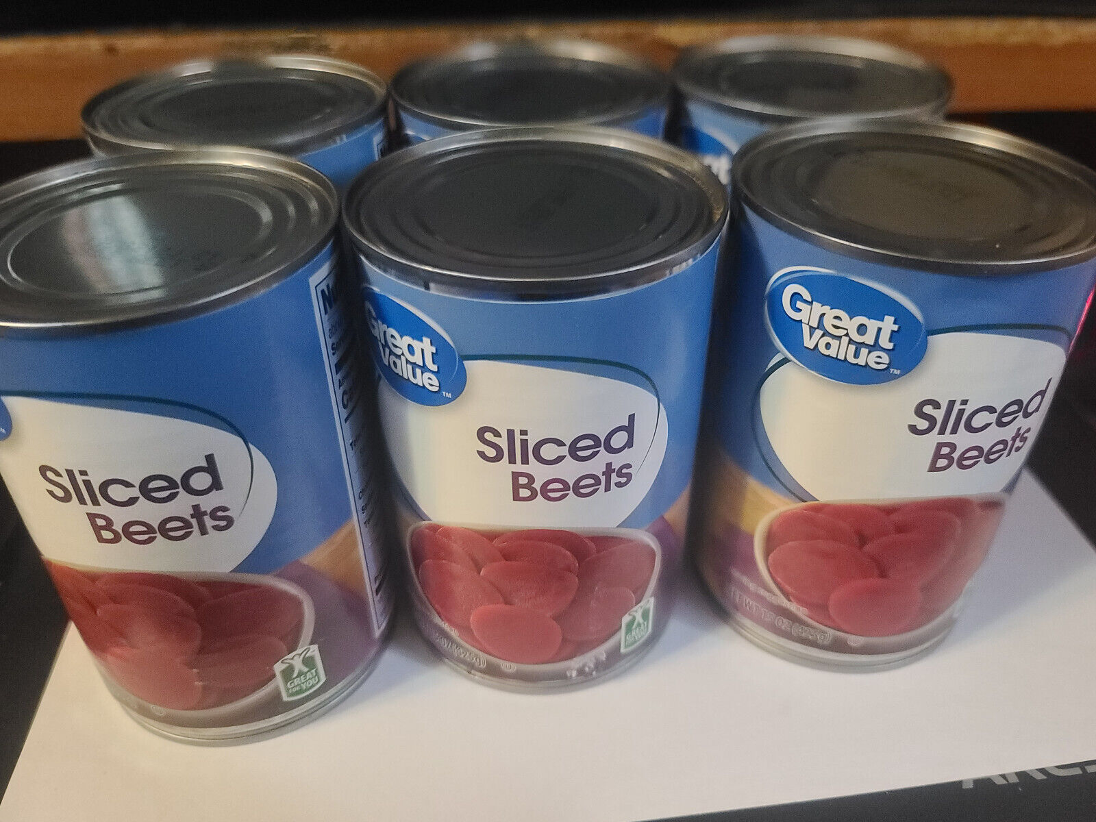 6 CANS Great Value Sliced Beets 15 oz Can Vegetable Salad Juice NEW