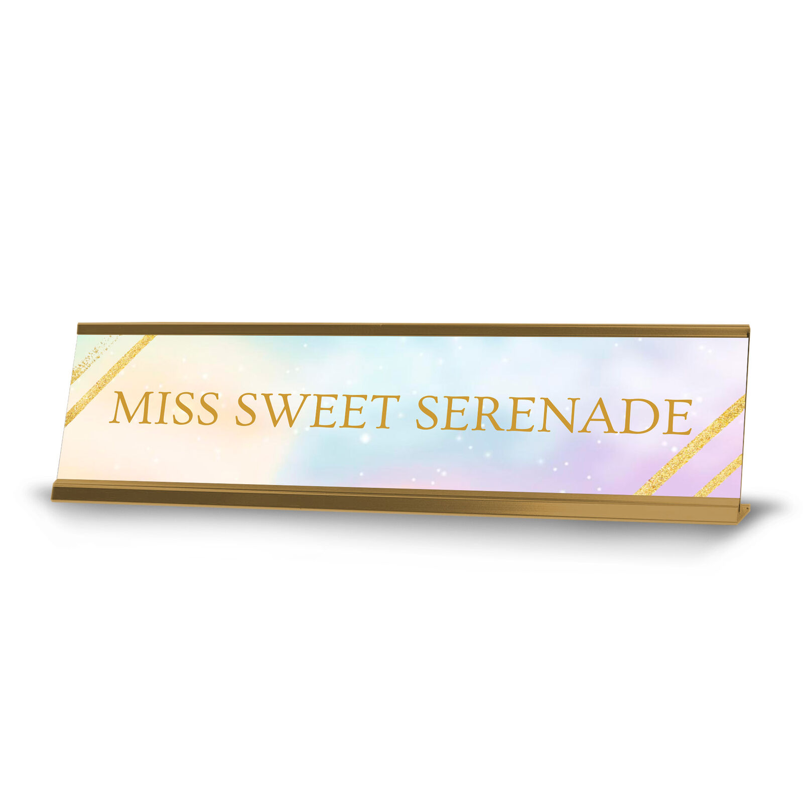 Miss Sweet Serenade Gold Frame Desk Sign (2x8\