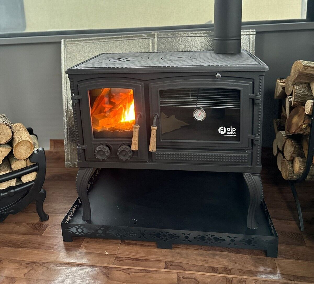 Cast iron wood burning stove, Wood cook stove, oven stove, kitchen stove