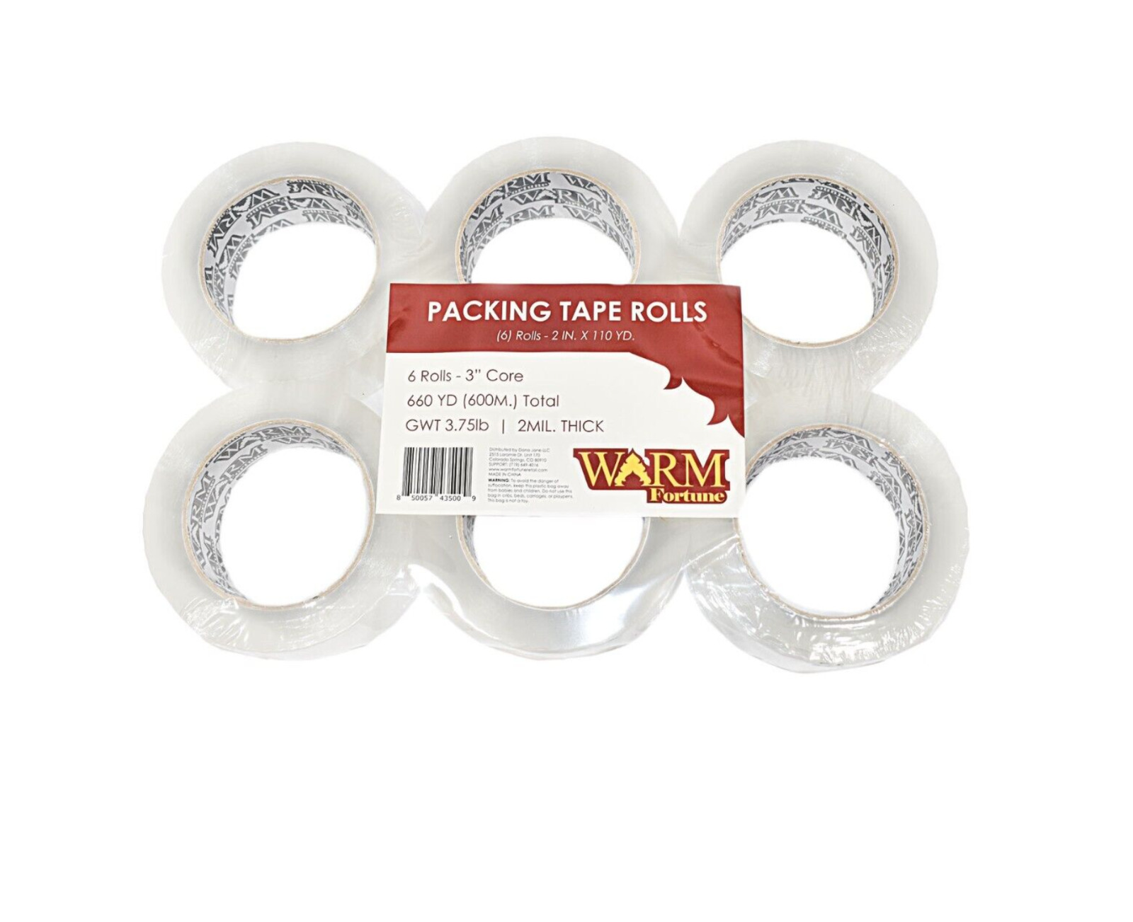 72 Rolls Carton Sealing Clear Packing Tape Box Shipping - 2 mil 2\