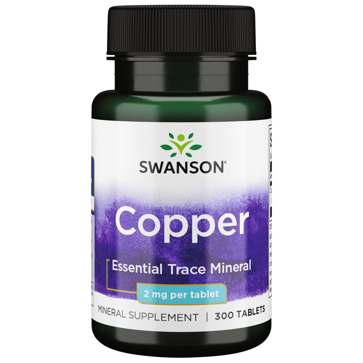Swanson Copper Essential Trace Mineral, Organ & Tissue Health, 2 mg (300 Tabs)