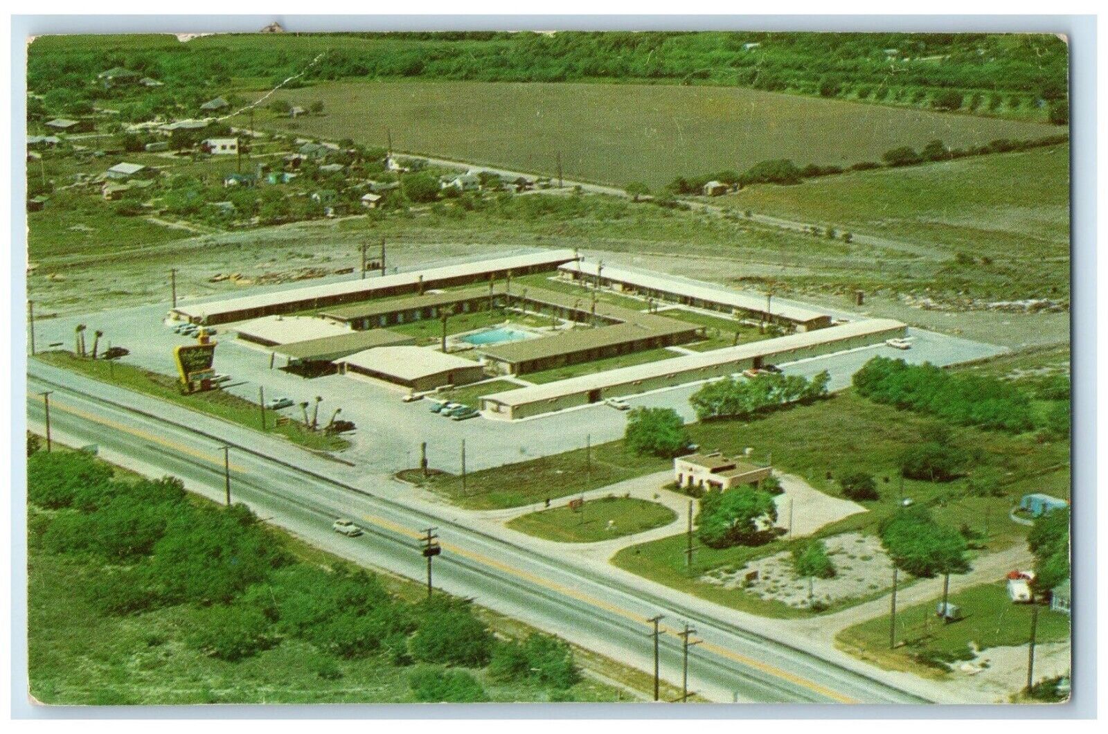 1959 Holiday Inn Central Boulevard Highways Brownsville Texas Vintage Postcard