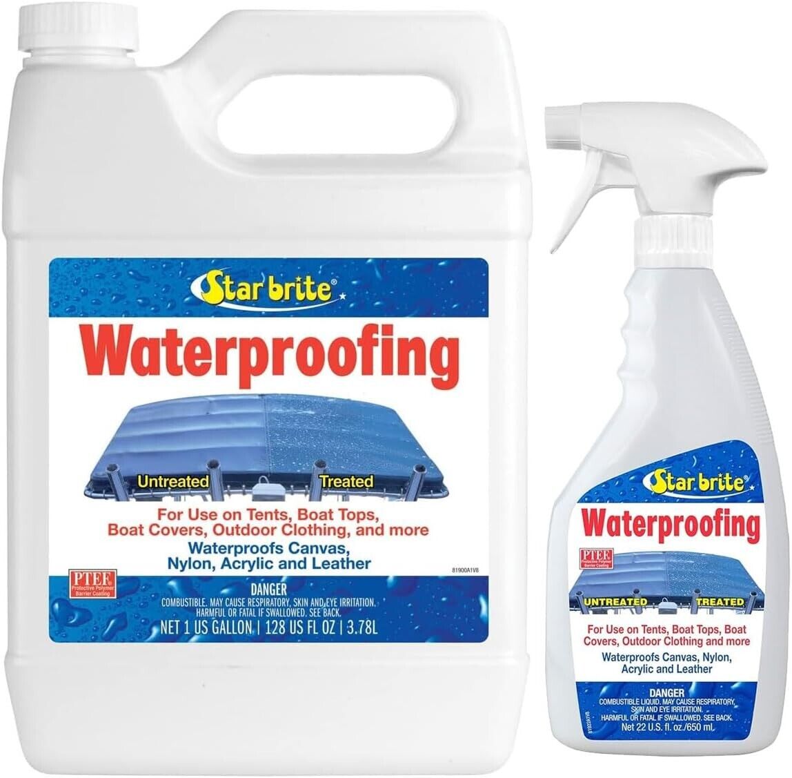 StarBrite Waterproofing 1 Gallon + Spray Bottle 22oz outdoor fabrics boat covers