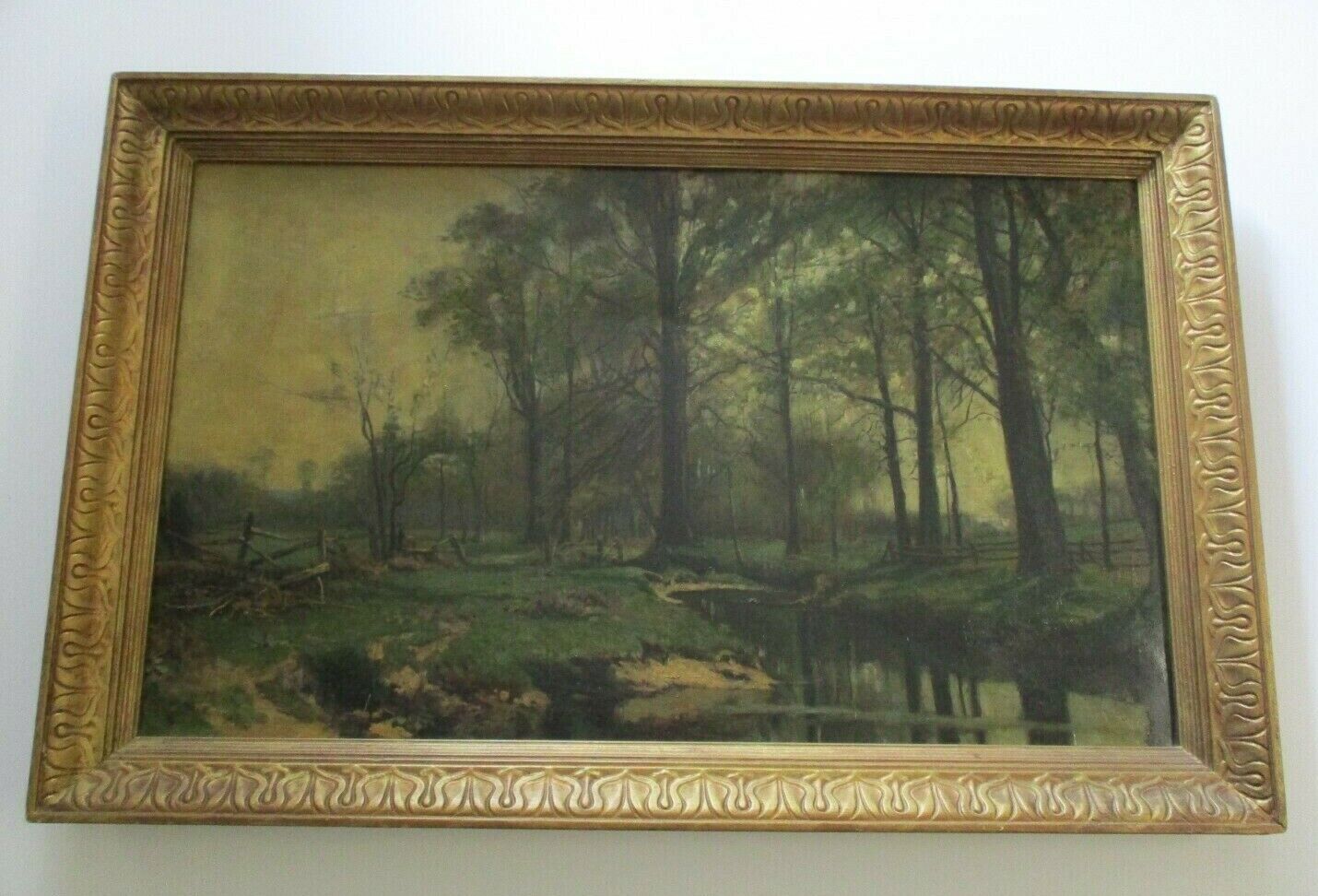 LARGE ANTIQUE 19TH - 20TH CENTURY MASTERFUL LANDSCAPE PAINTING IMPRESSIONIST OLD